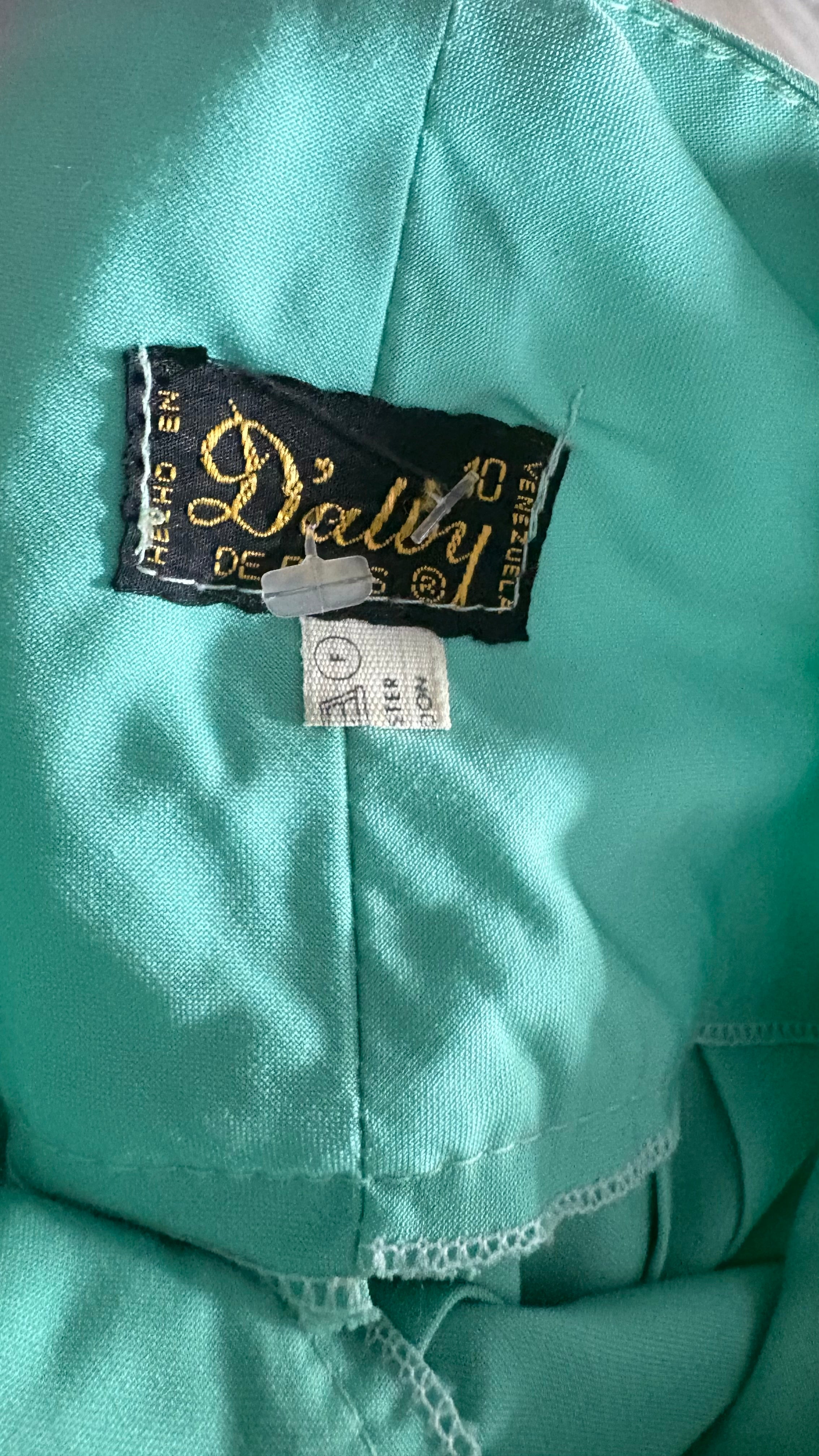 Vintage mint green pleated maxi skirt