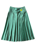 Vintage mint green pleated maxi skirt