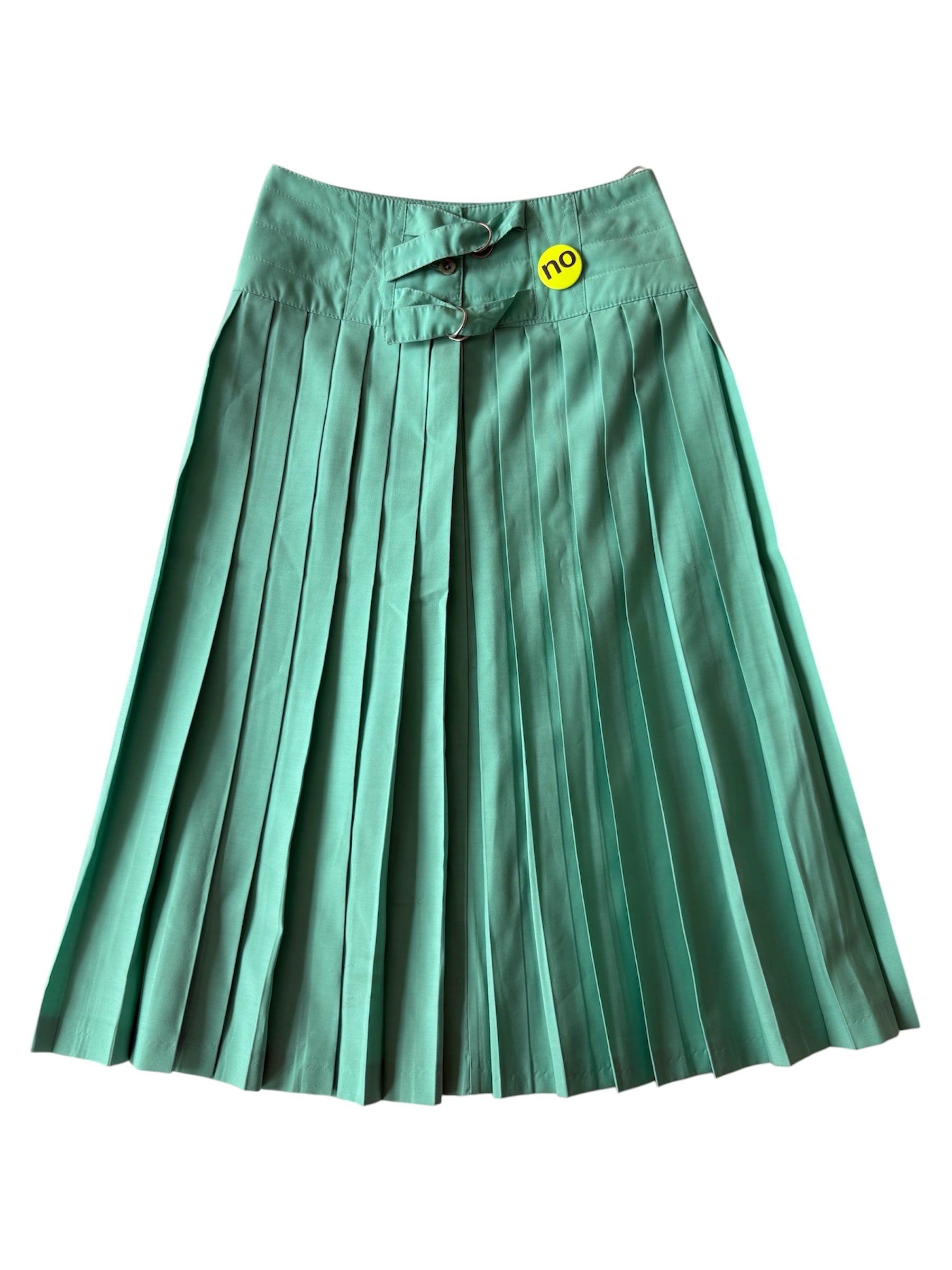 Vintage mint green pleated maxi skirt