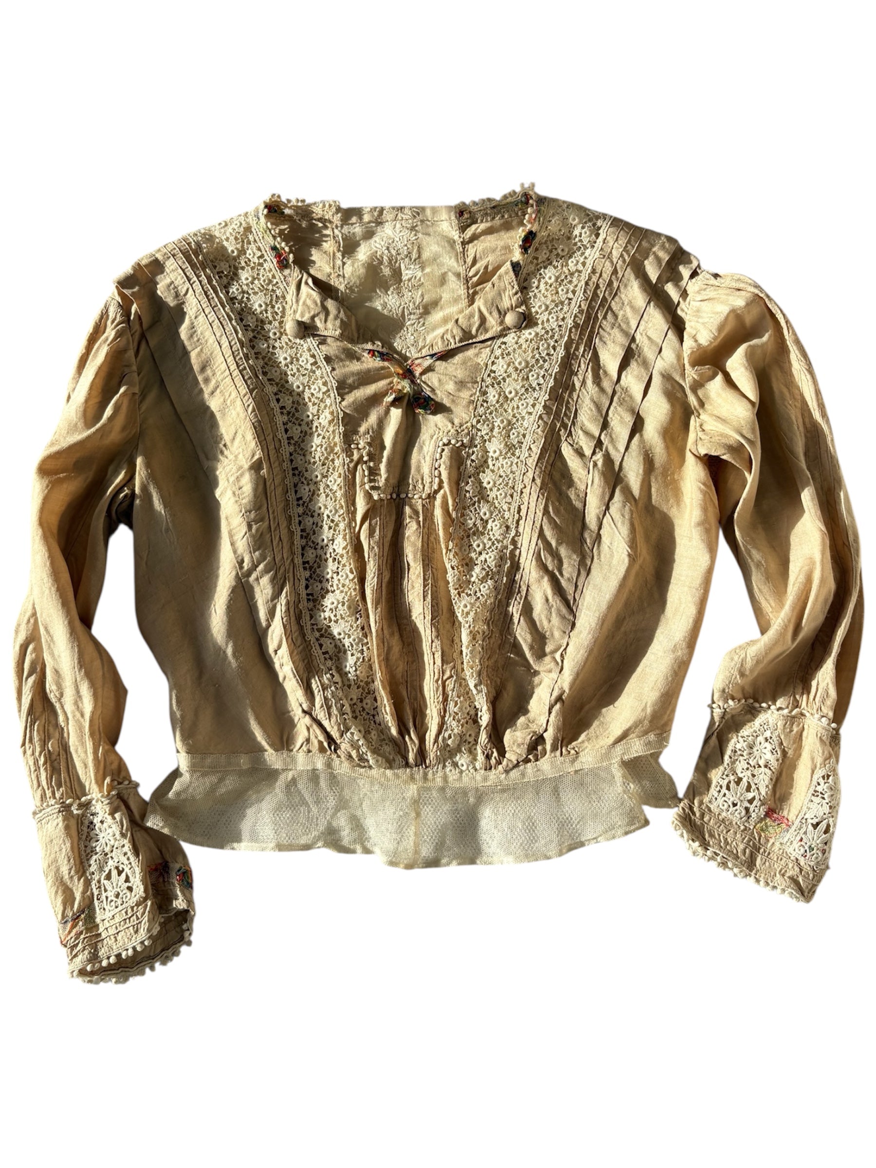 True vintage embroidered bodice blouse