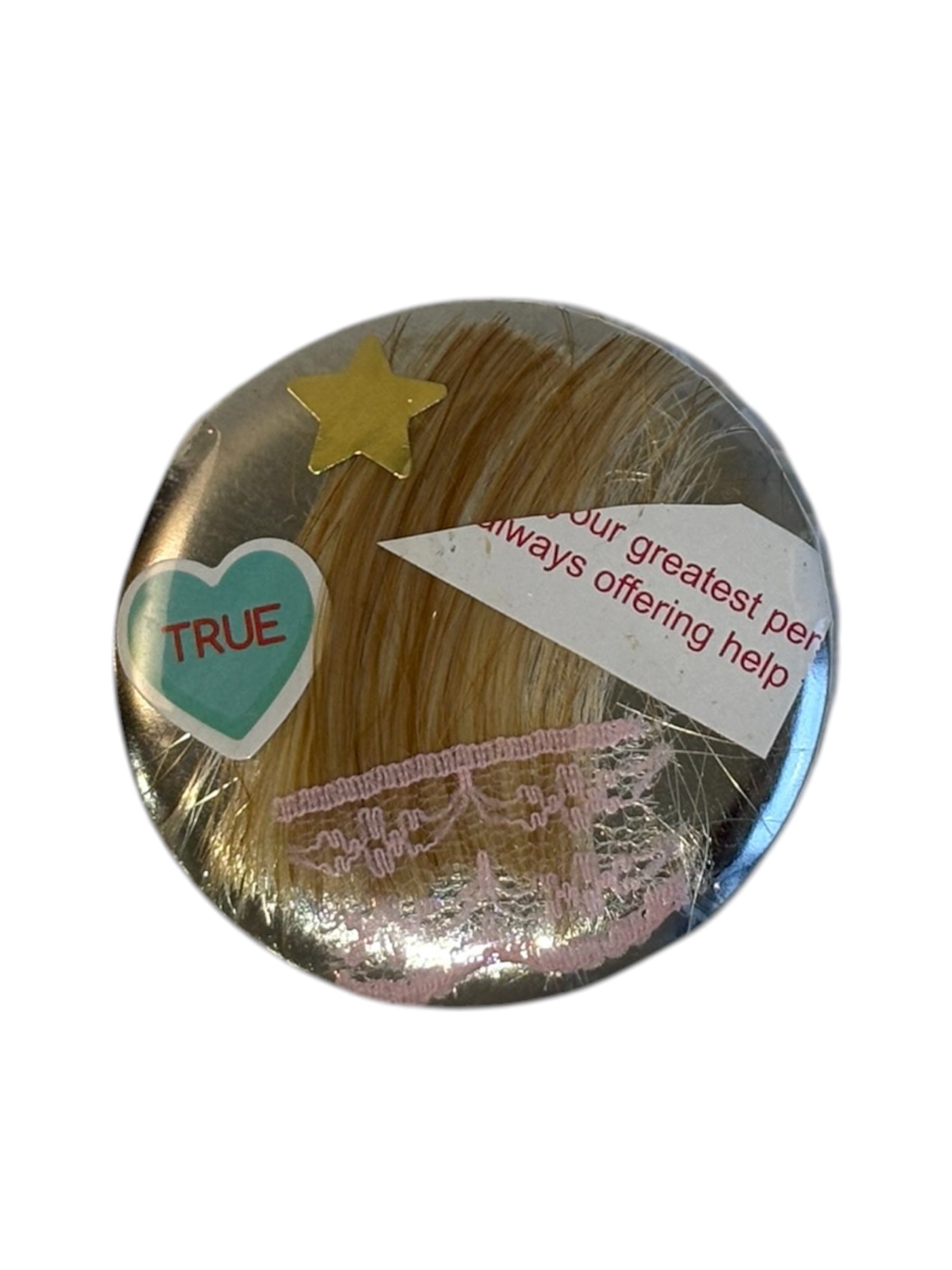Girl Trash™️ badge on vintage rosette