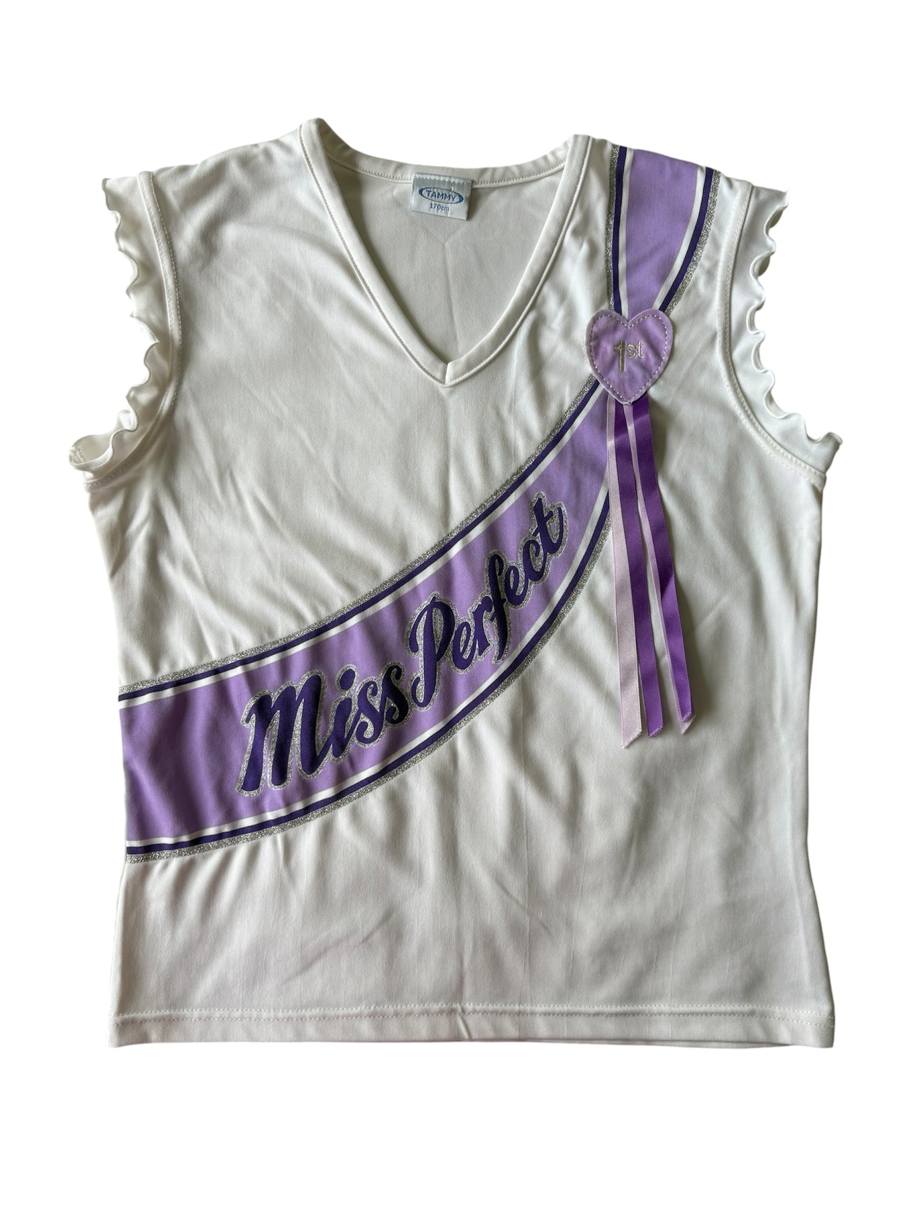 2000s ‘Miss perfect’ award ribbon baby tee