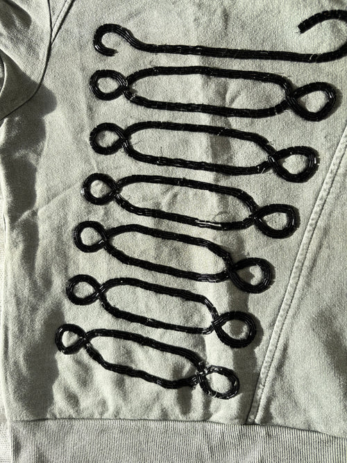 2010s military style capped sleeve jumper