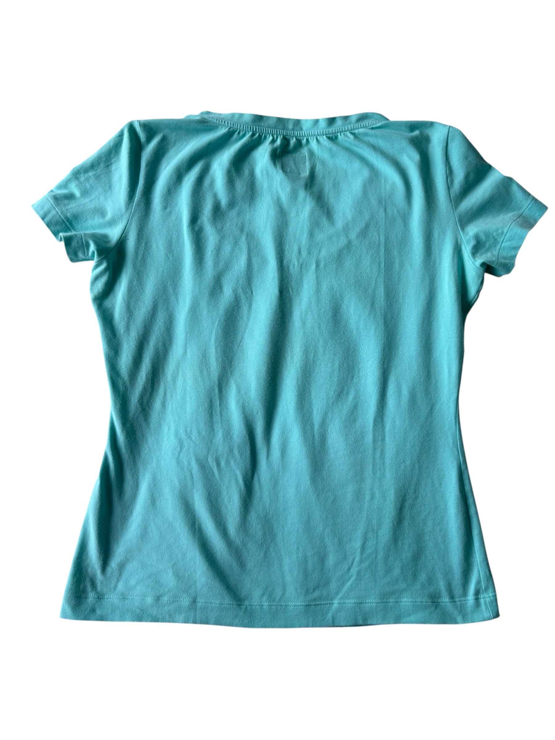 Vintage Moschino turquoise chocolate graphic tee!