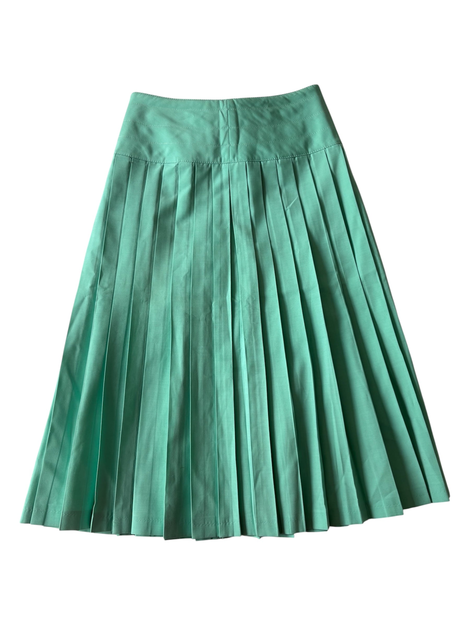 Vintage mint green pleated maxi skirt