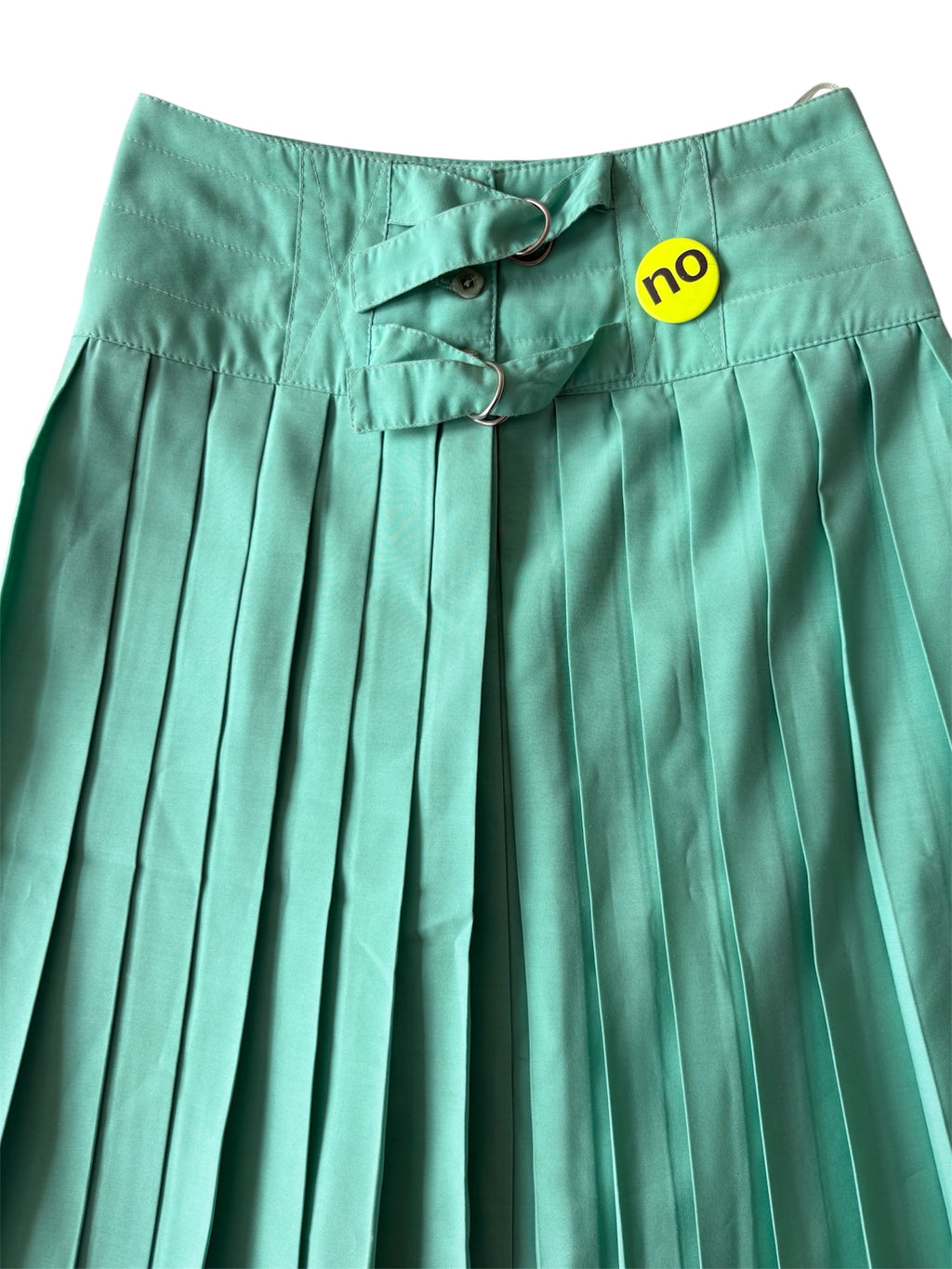 Vintage mint green pleated maxi skirt