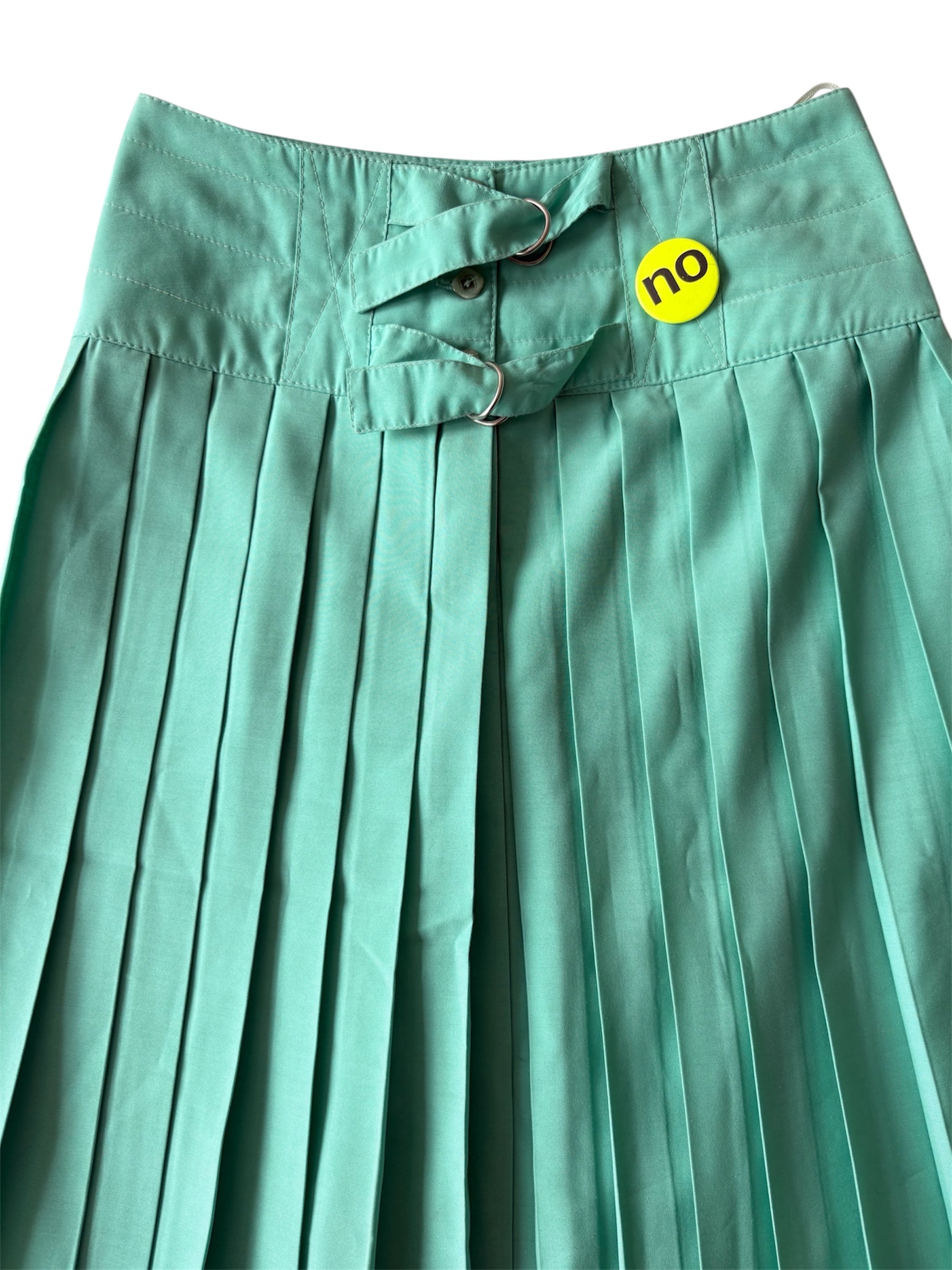 Vintage mint green pleated maxi skirt
