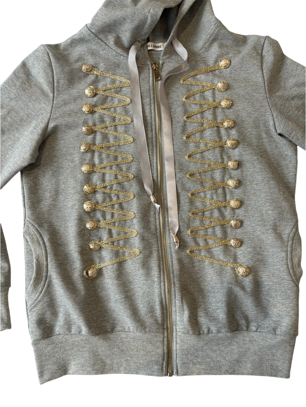 Grey jersey military jacket
