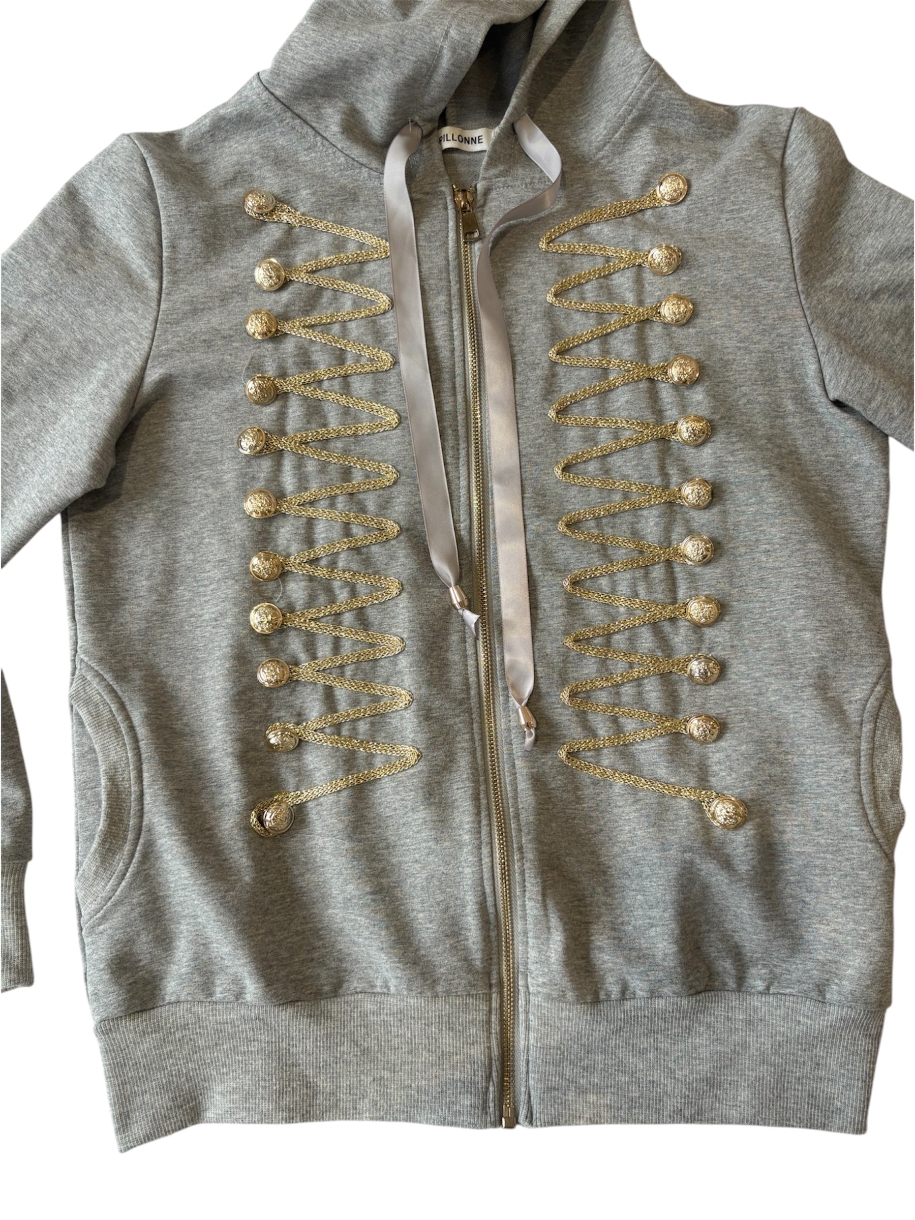 Grey jersey military jacket