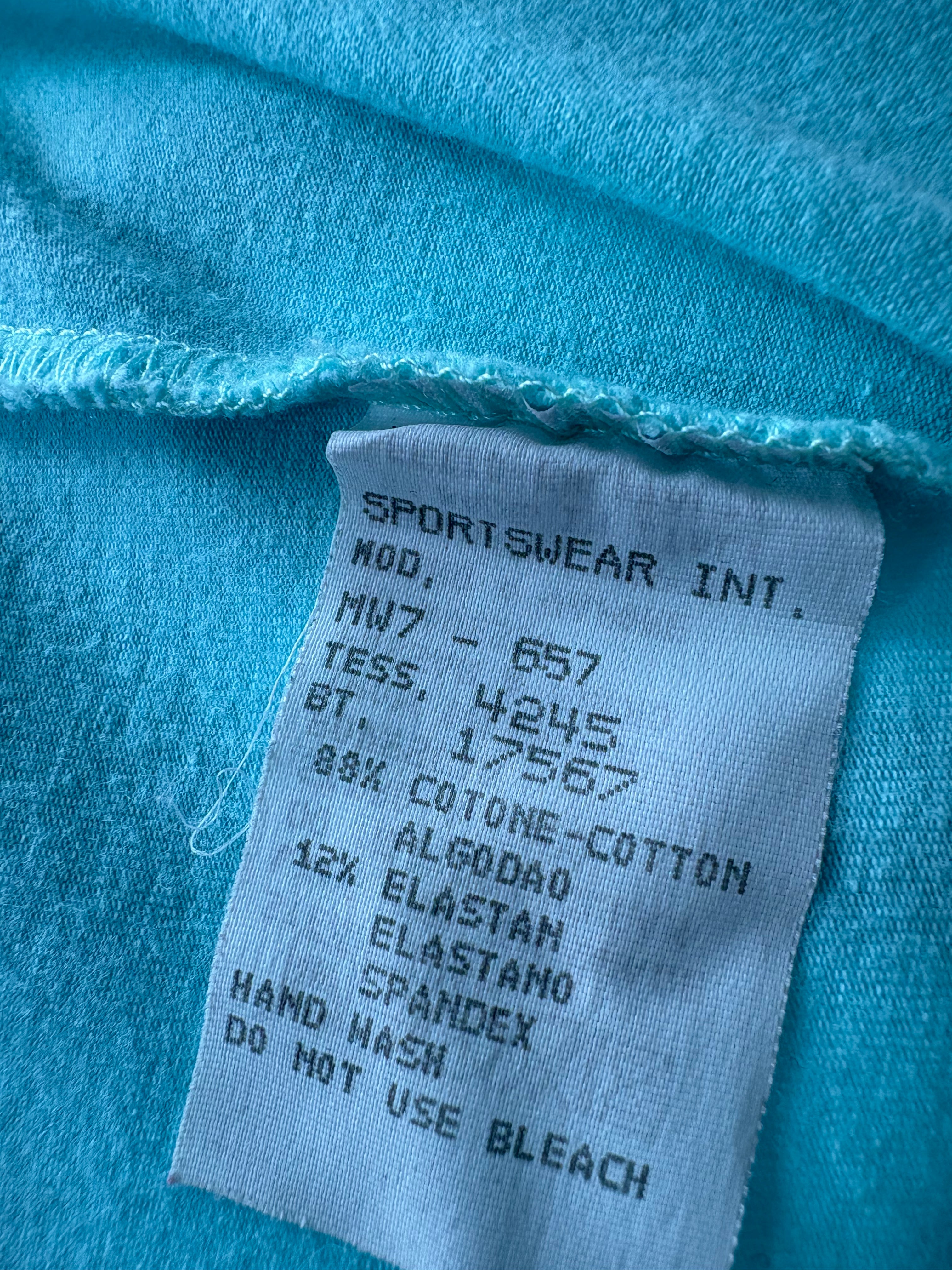 Vintage Moschino turquoise chocolate graphic tee!