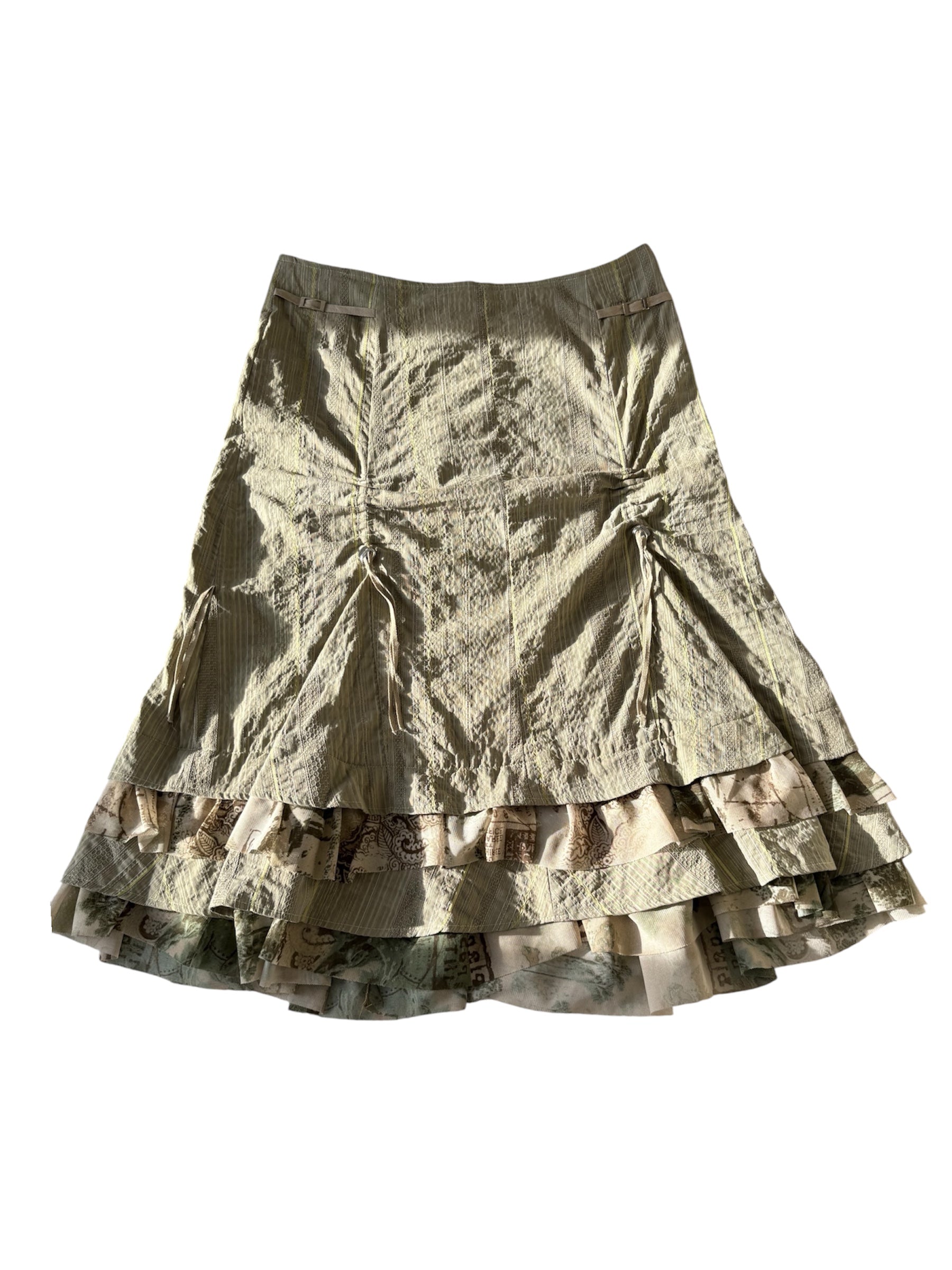 French vintage layered long skirt