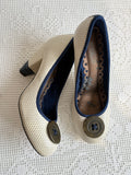 Vintage button statement heels