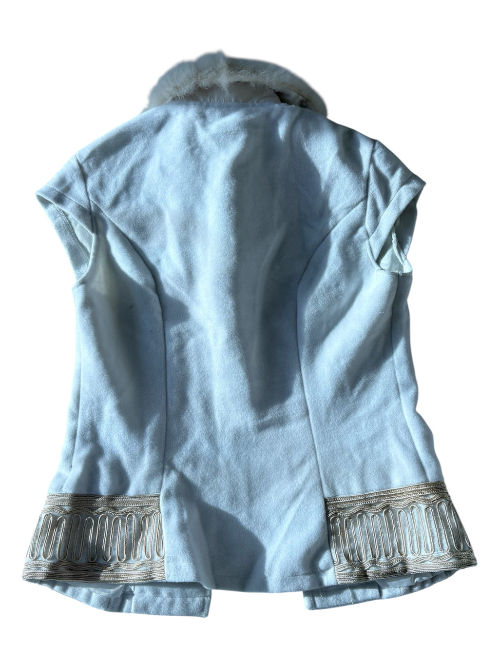 Deadstock military style waistcoat with faux fur