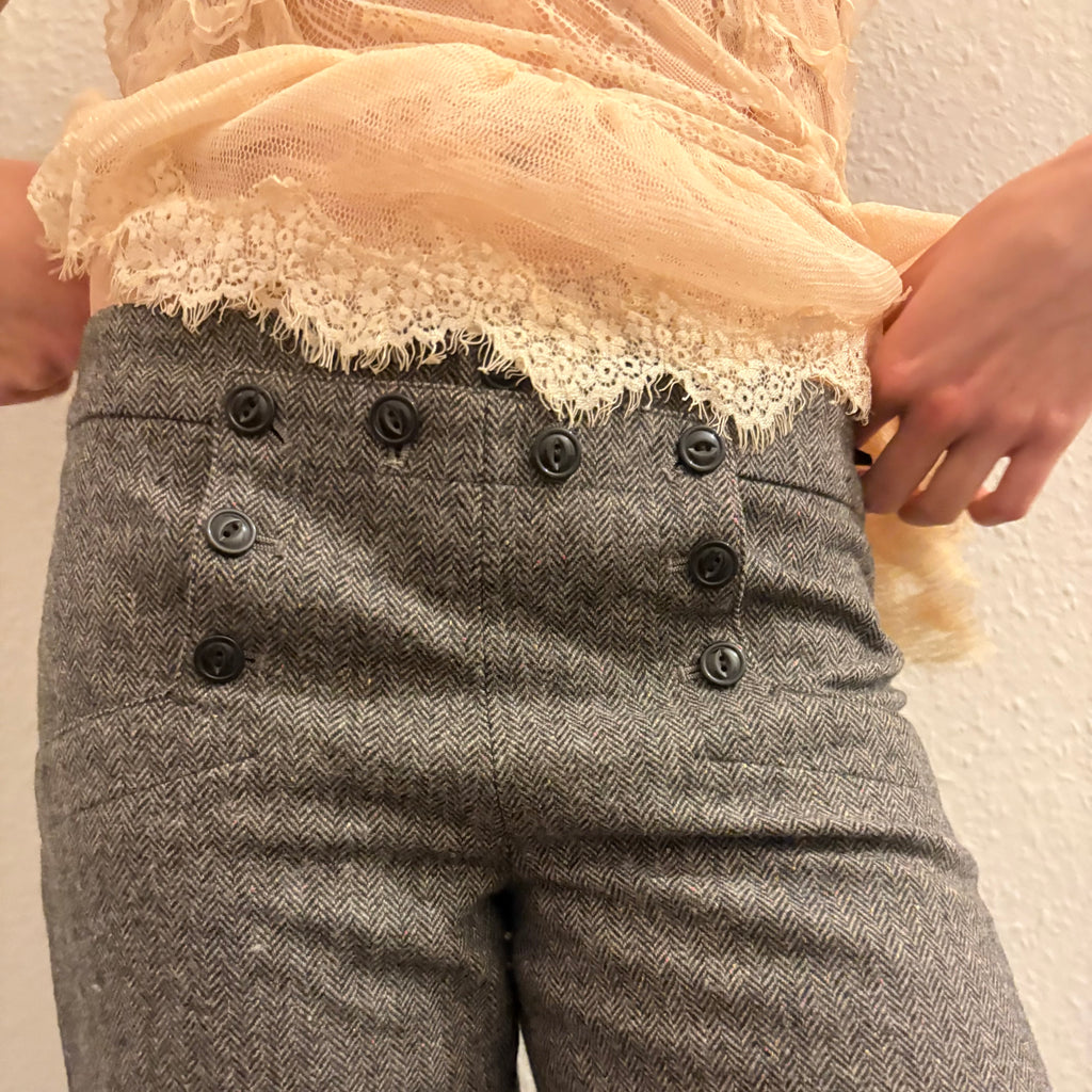Japanese Vintage Sailor Style Button Capris