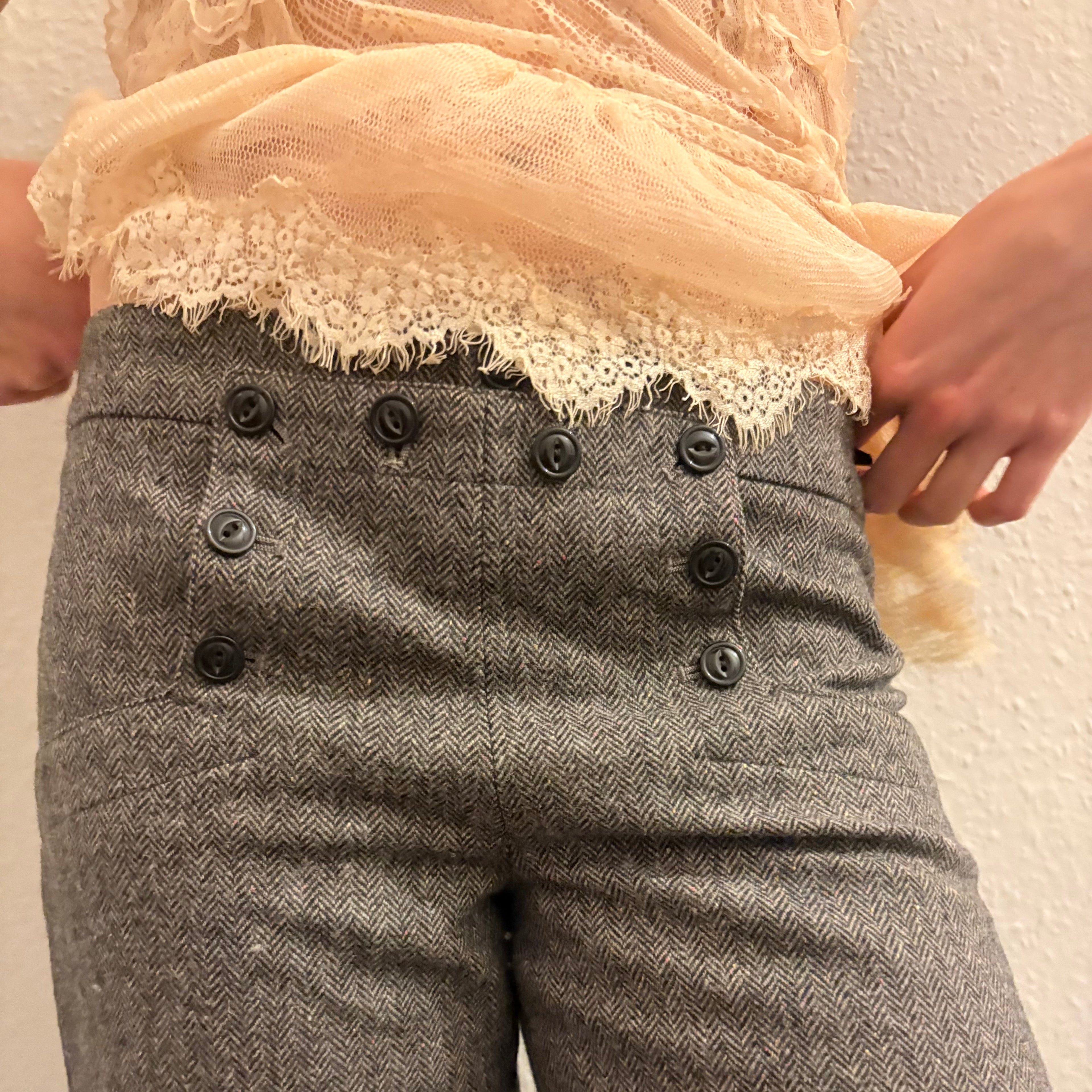 Japanese Vintage Sailor Style Button Capris