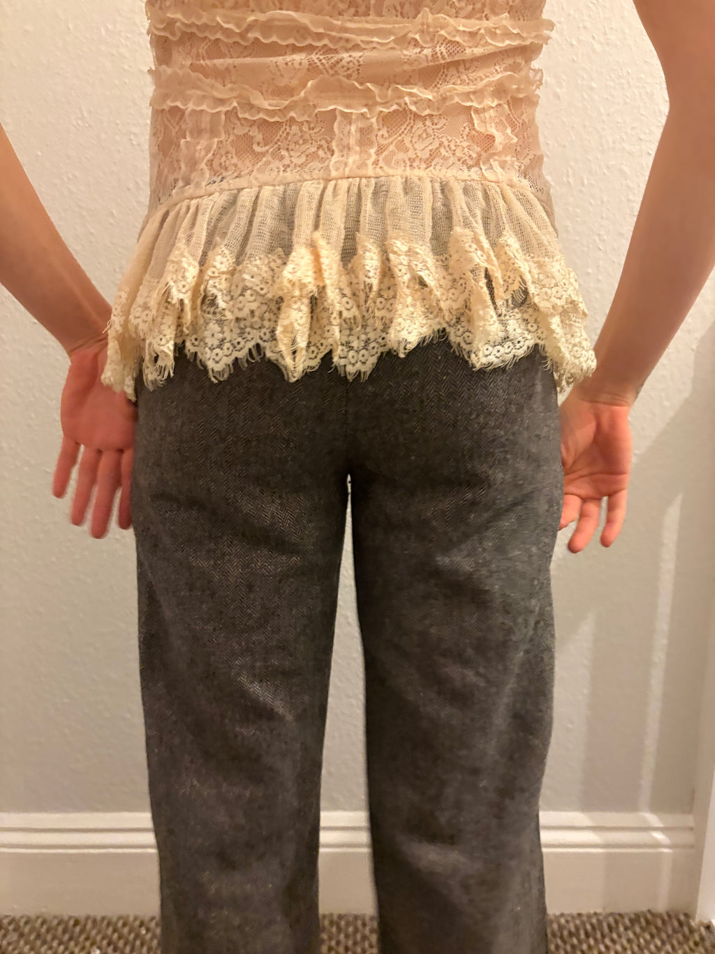 Vintage Layered Semi-Sheer 100% Silk Blouse