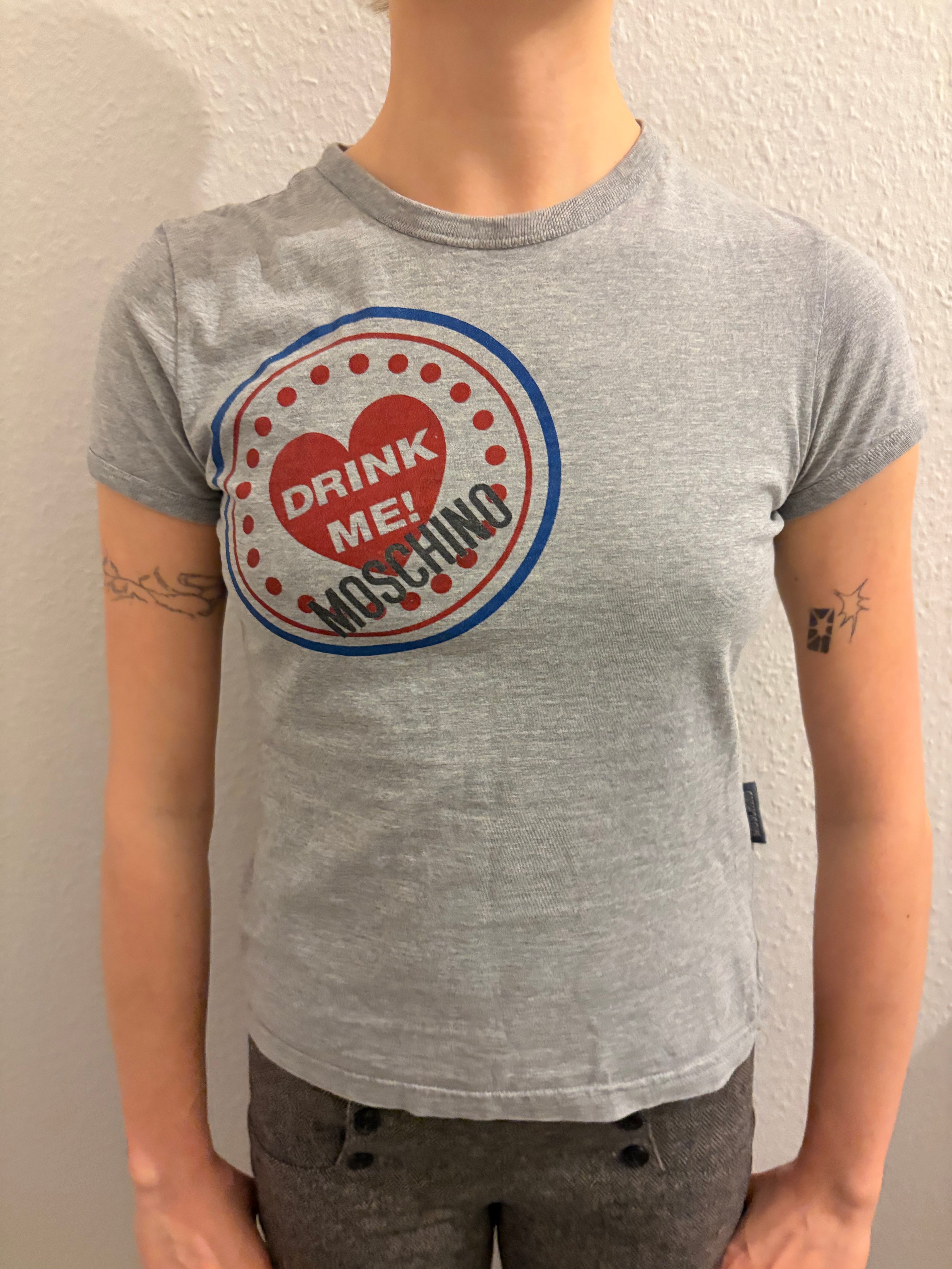 Y2K Moschino Graphic Slogan Baby Tee