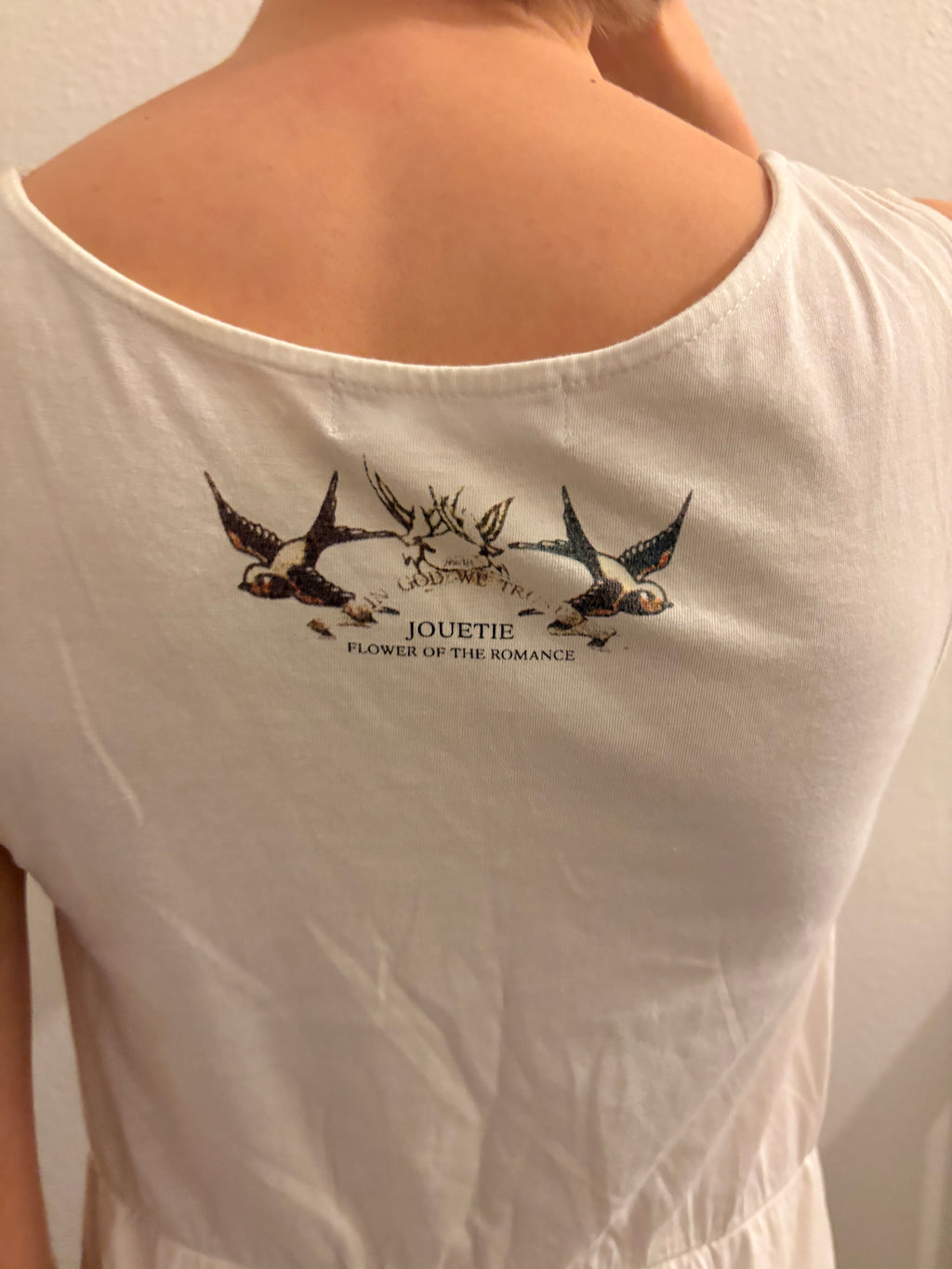 Japanese Vintage Jesus + Bird Graphic Skater Dress