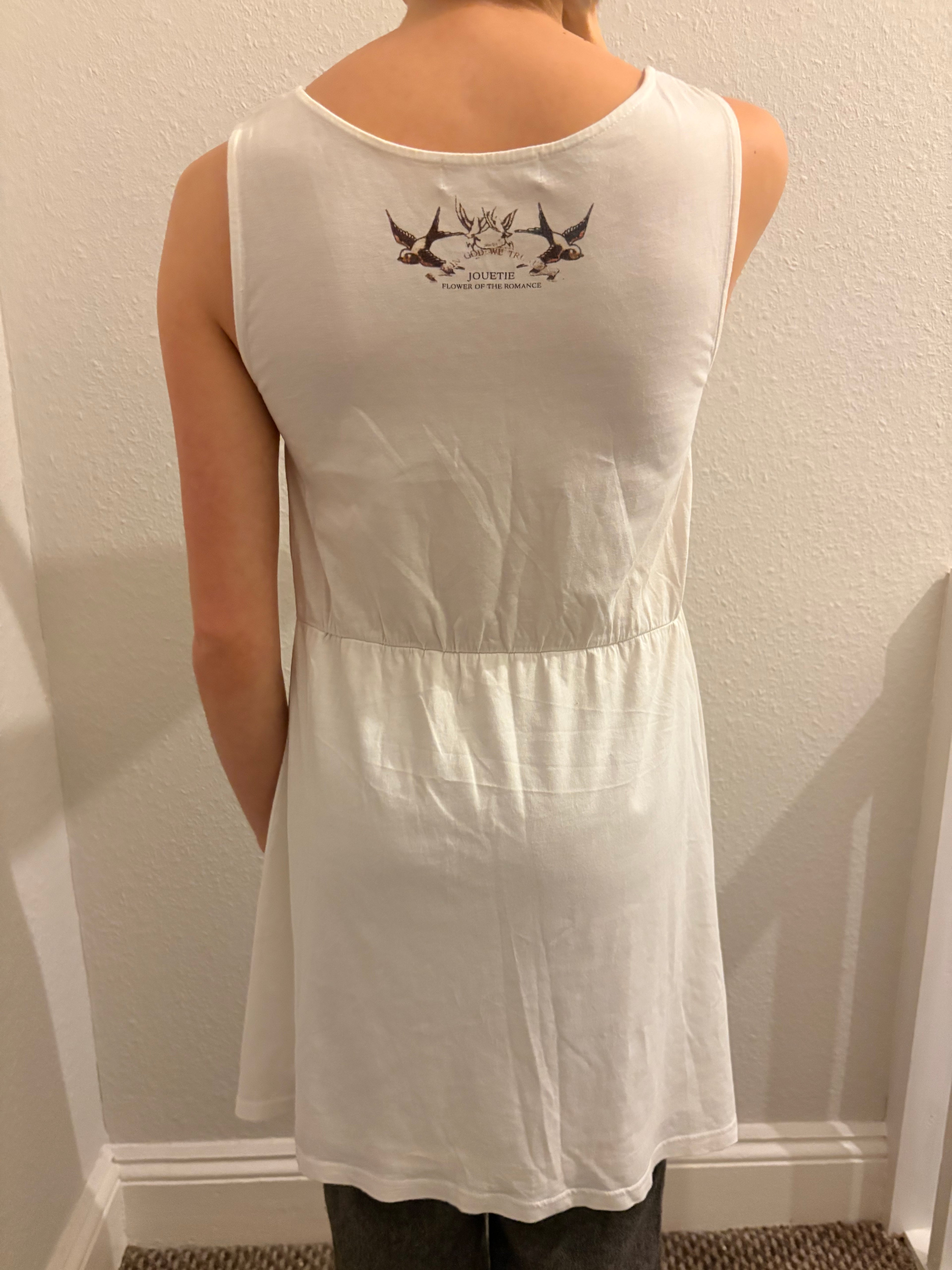 Japanese Vintage Jesus + Bird Graphic Skater Dress
