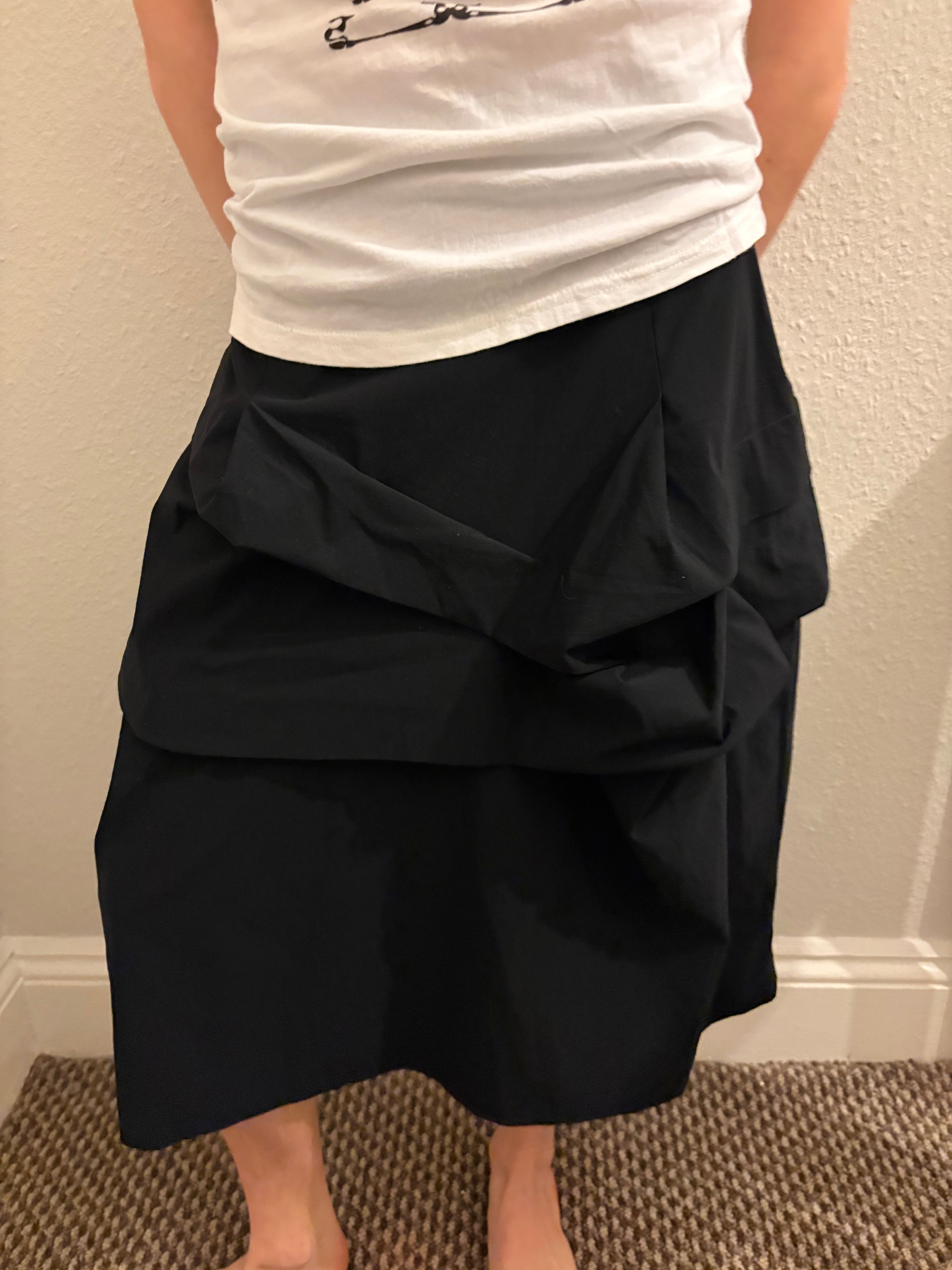 Archive Hiriko Koshino Ruched Asymmetric Skirt