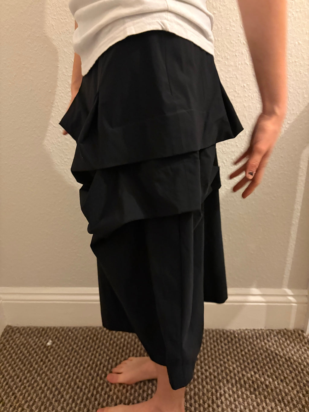 Archive Hiriko Koshino Ruched Asymmetric Skirt