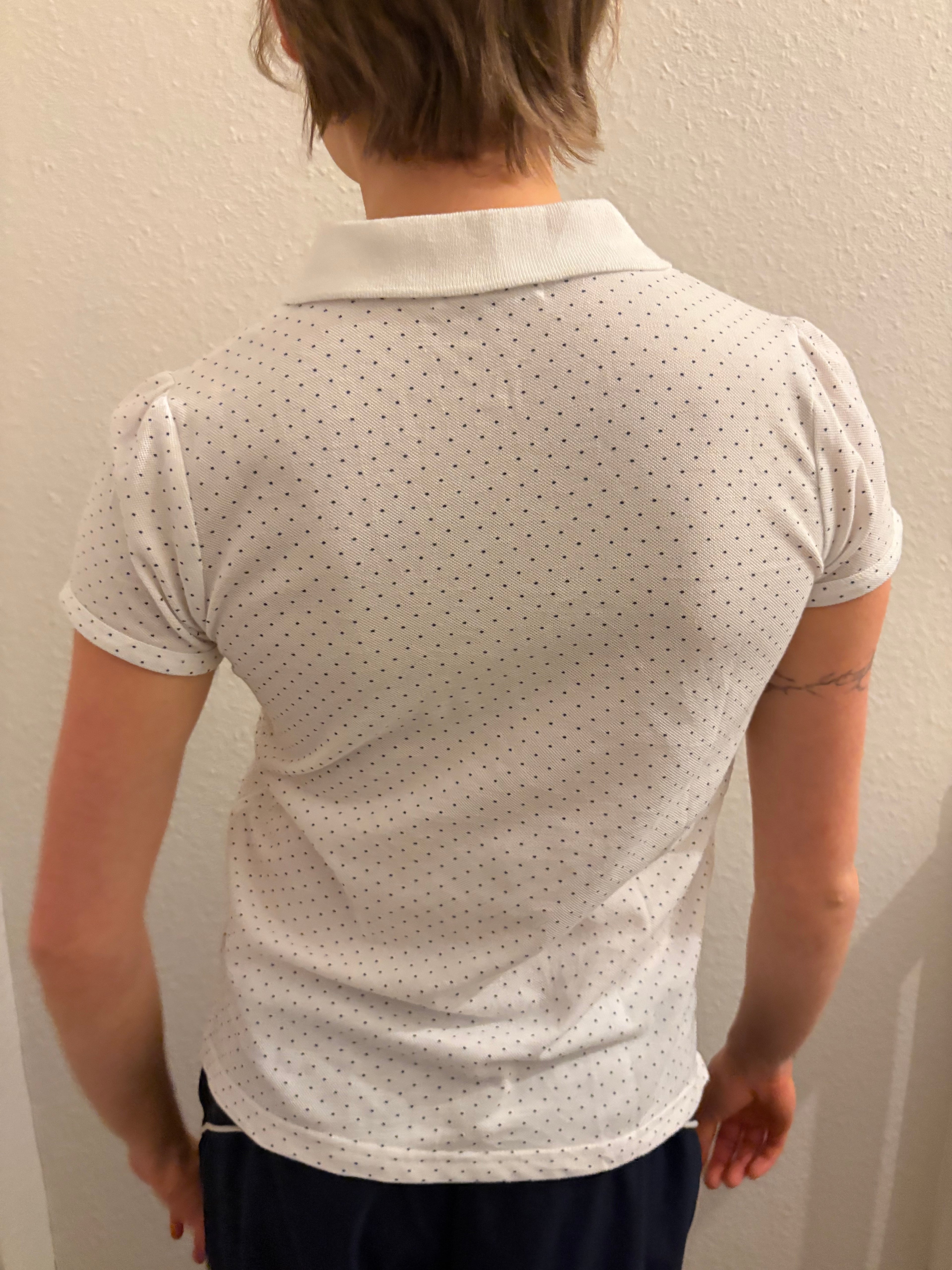 Y2K Japanese Frill Polka Dot Polo Top