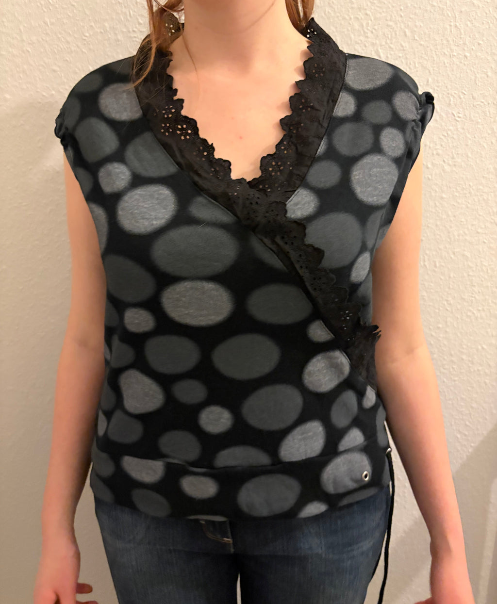 Archive Lace-Trimmed Polka-Dot Vest