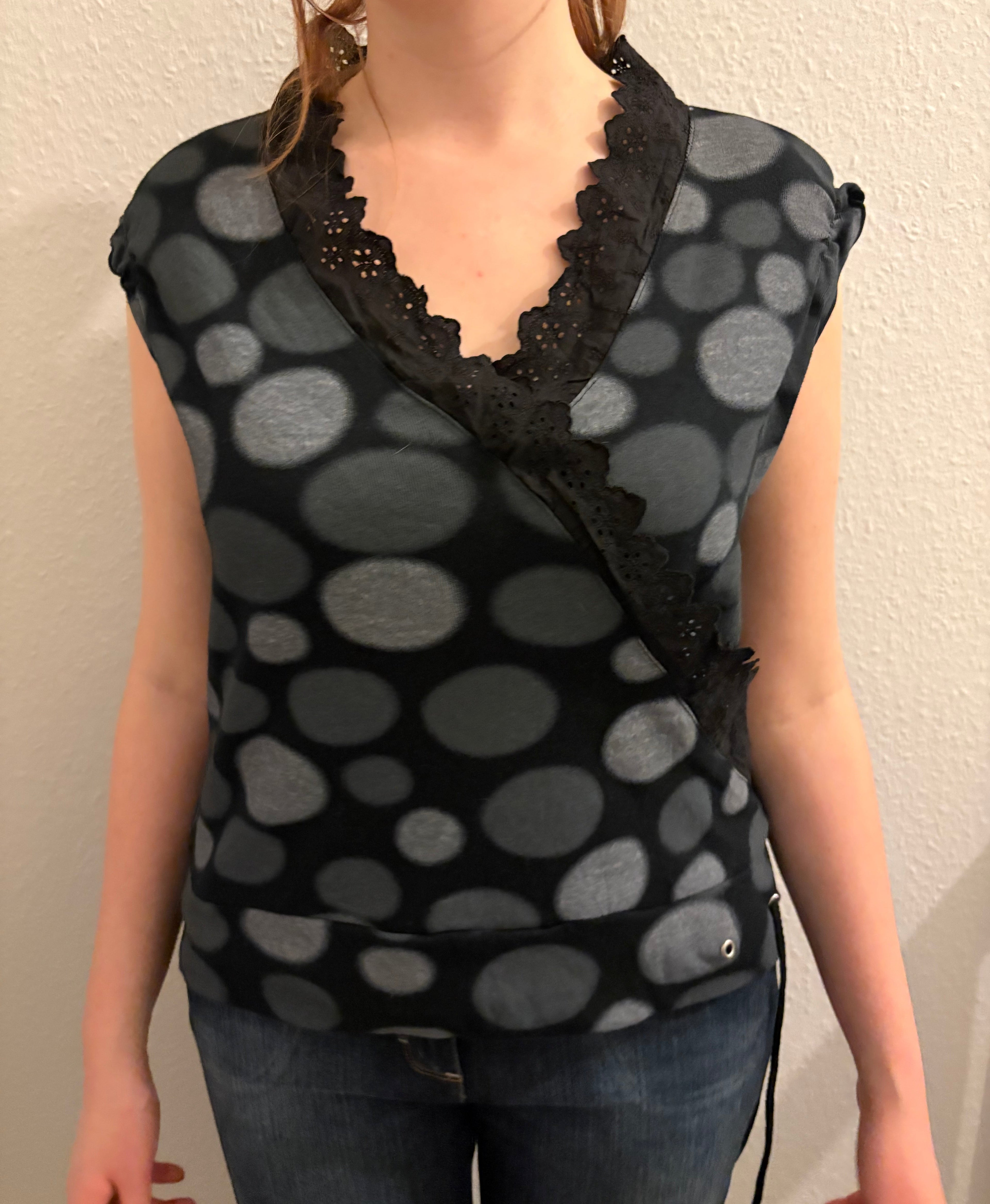 Archive Lace-Trimmed Polka-Dot Vest