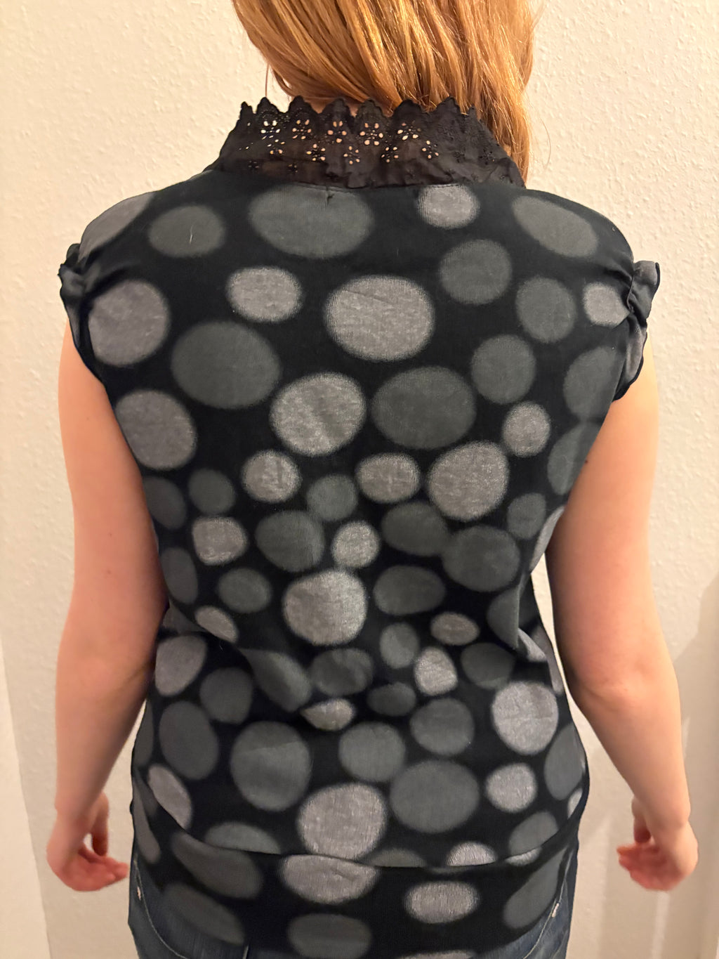 Archive Lace-Trimmed Polka-Dot Vest
