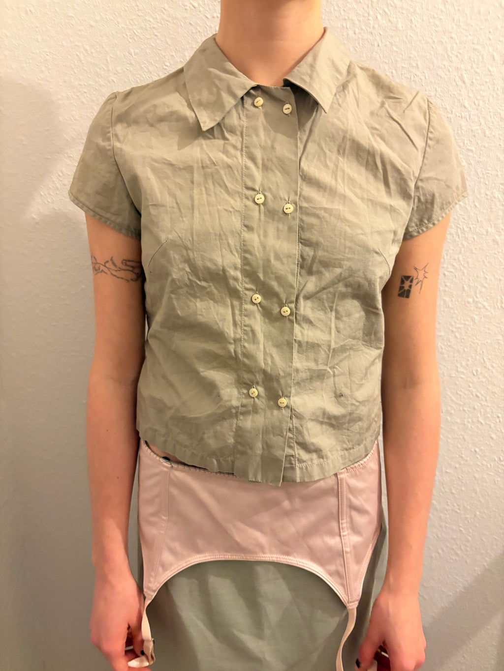 Y2K ‘Double Breasted’ Asymmetric Button Up Blouse