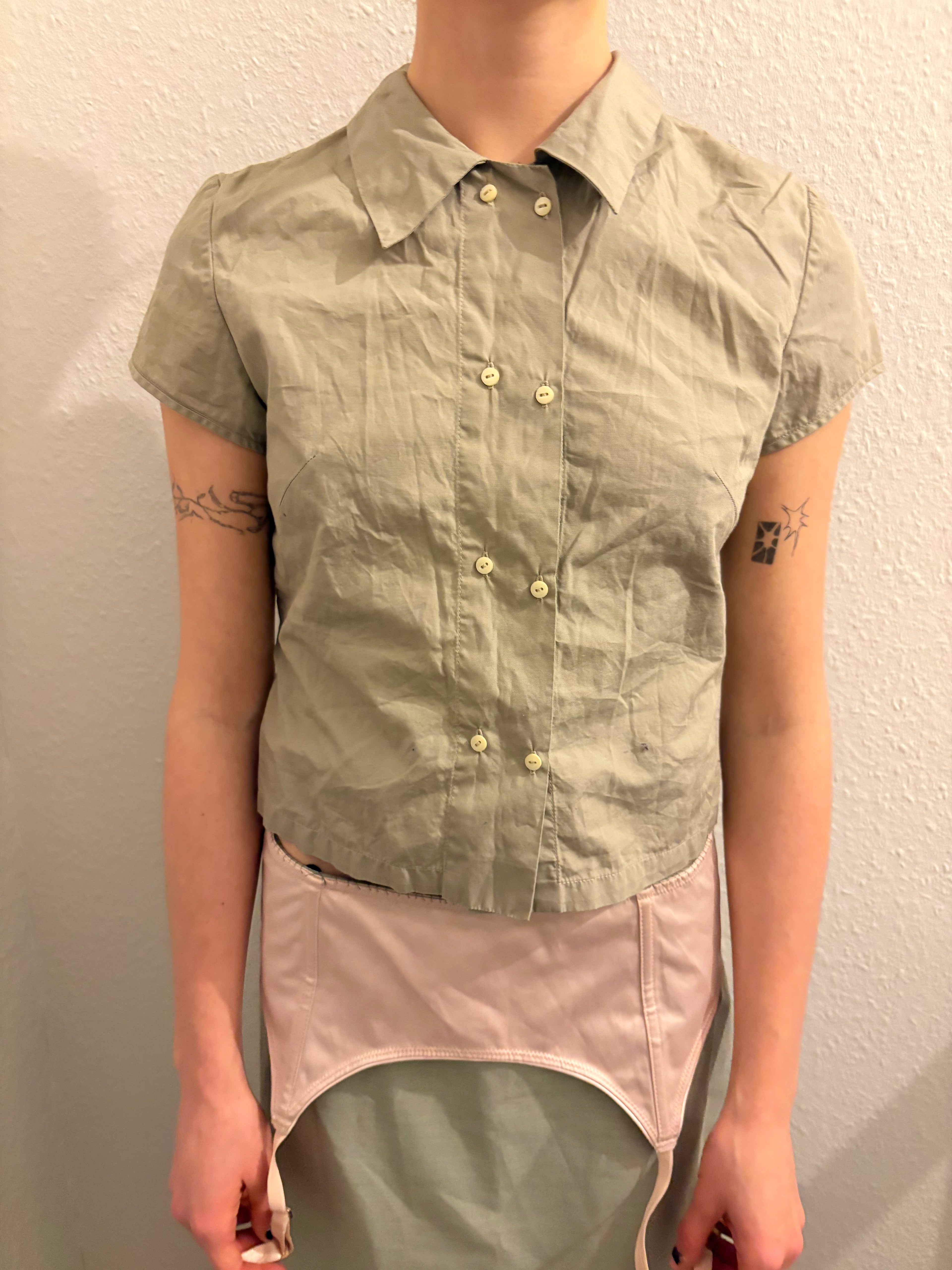 Y2K ‘Double Breasted’ Asymmetric Button Up Blouse