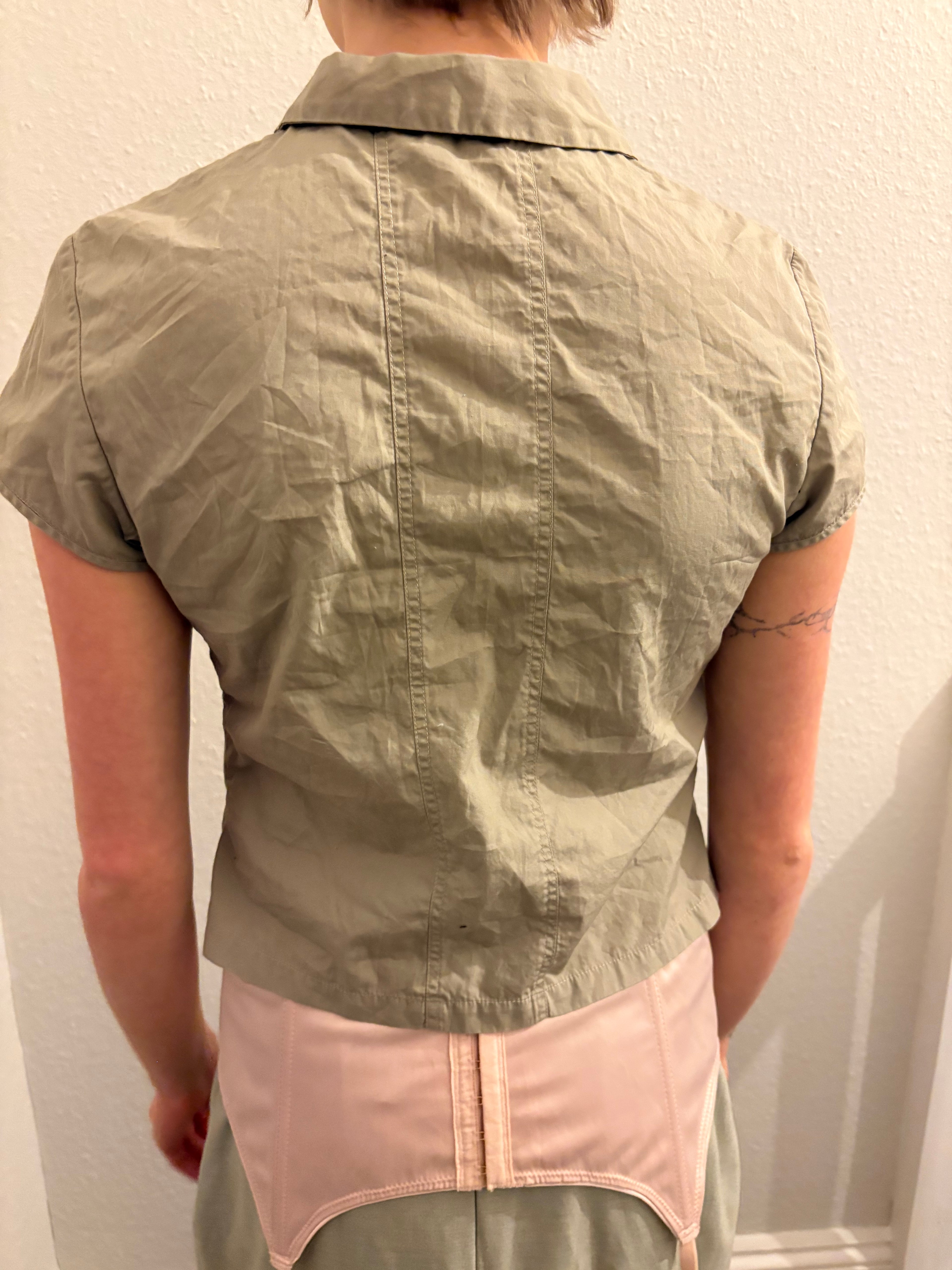 Y2K ‘Double Breasted’ Asymmetric Button Up Blouse