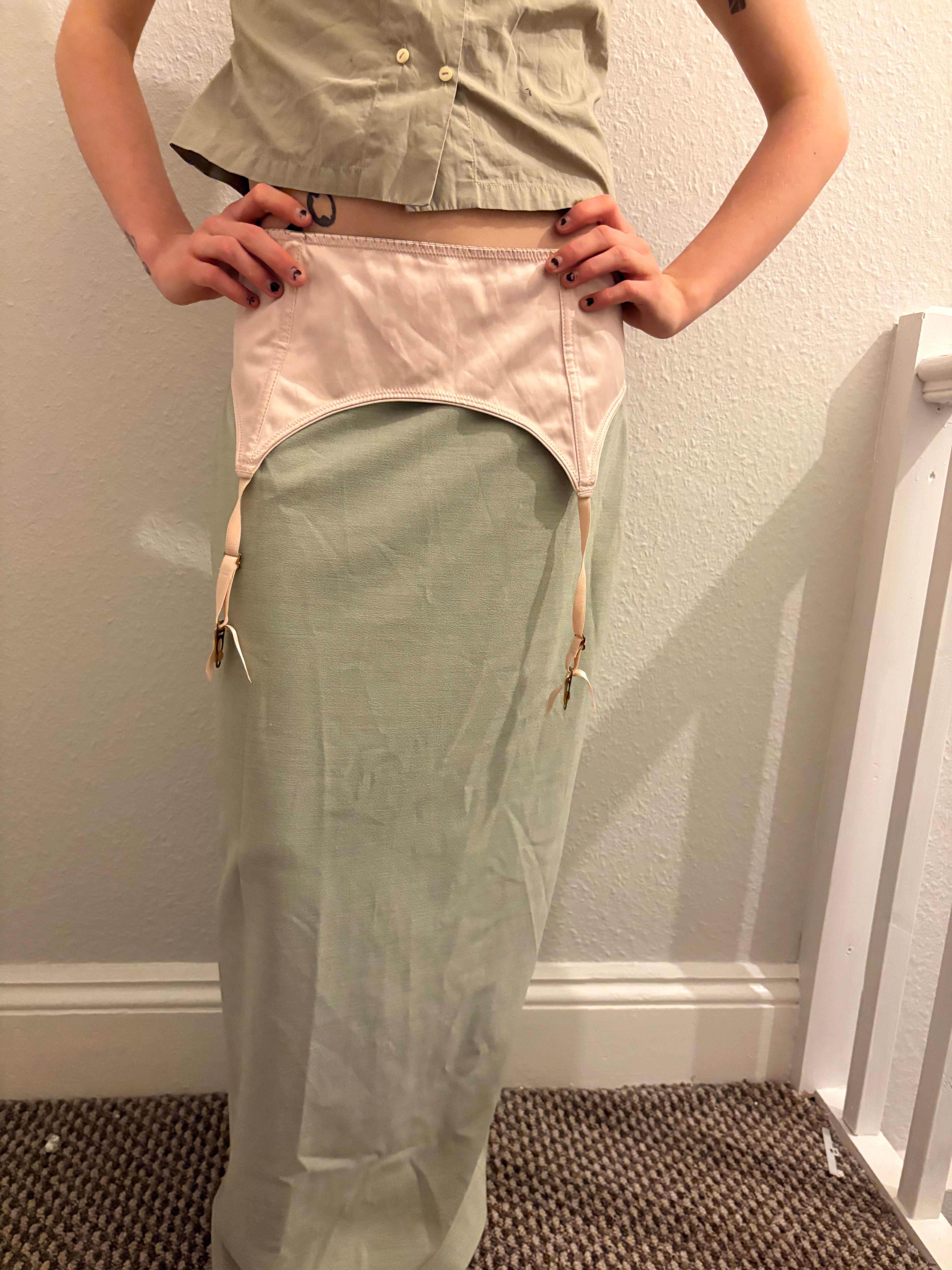 Y2K Handmade Garter Maxi Skirt