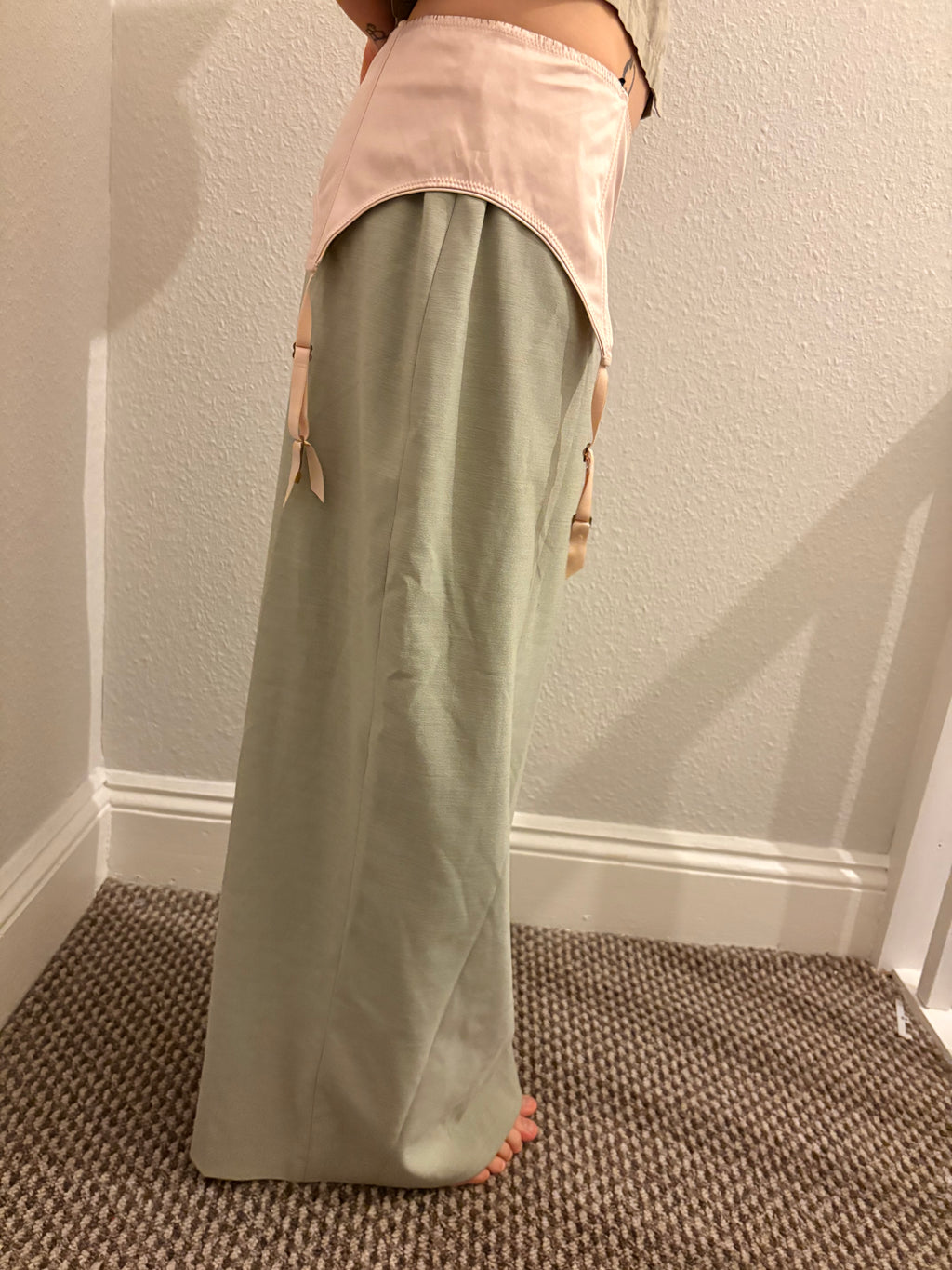 Y2K Handmade Garter Maxi Skirt