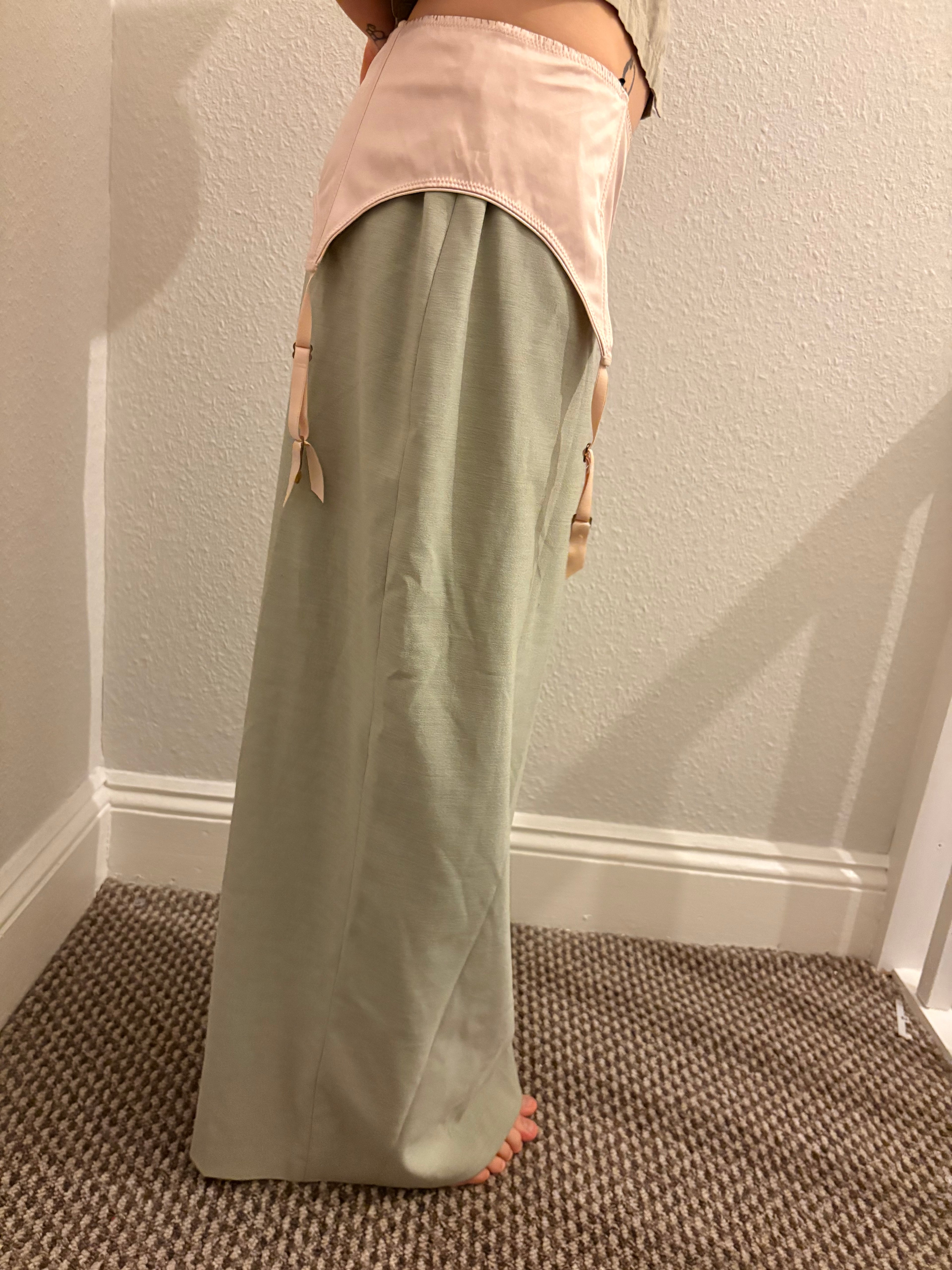 Y2K Handmade Garter Maxi Skirt