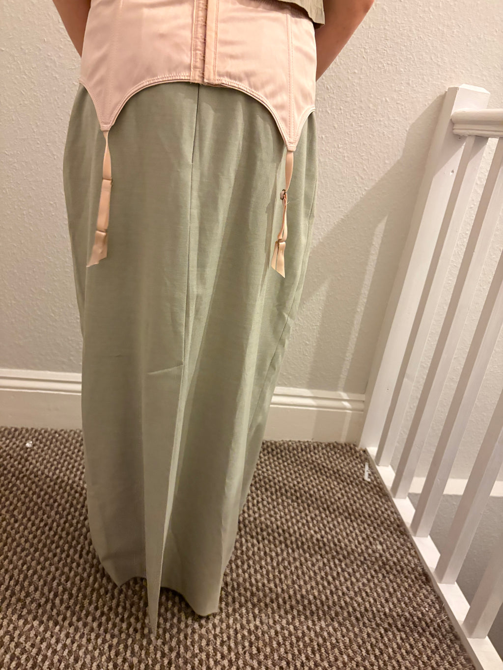 Y2K Handmade Garter Maxi Skirt