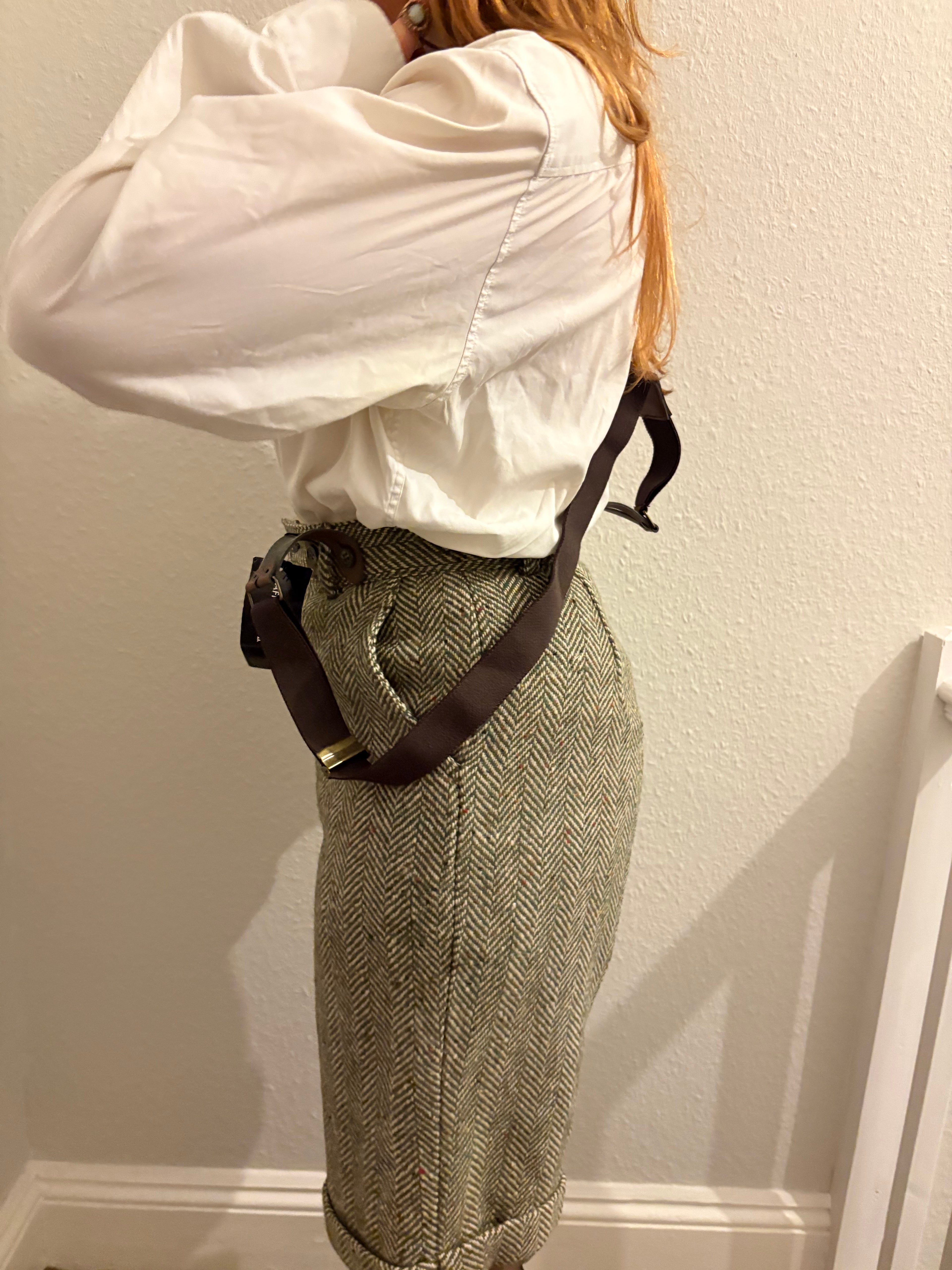 Japanese Vintage Long Suspender Shorts