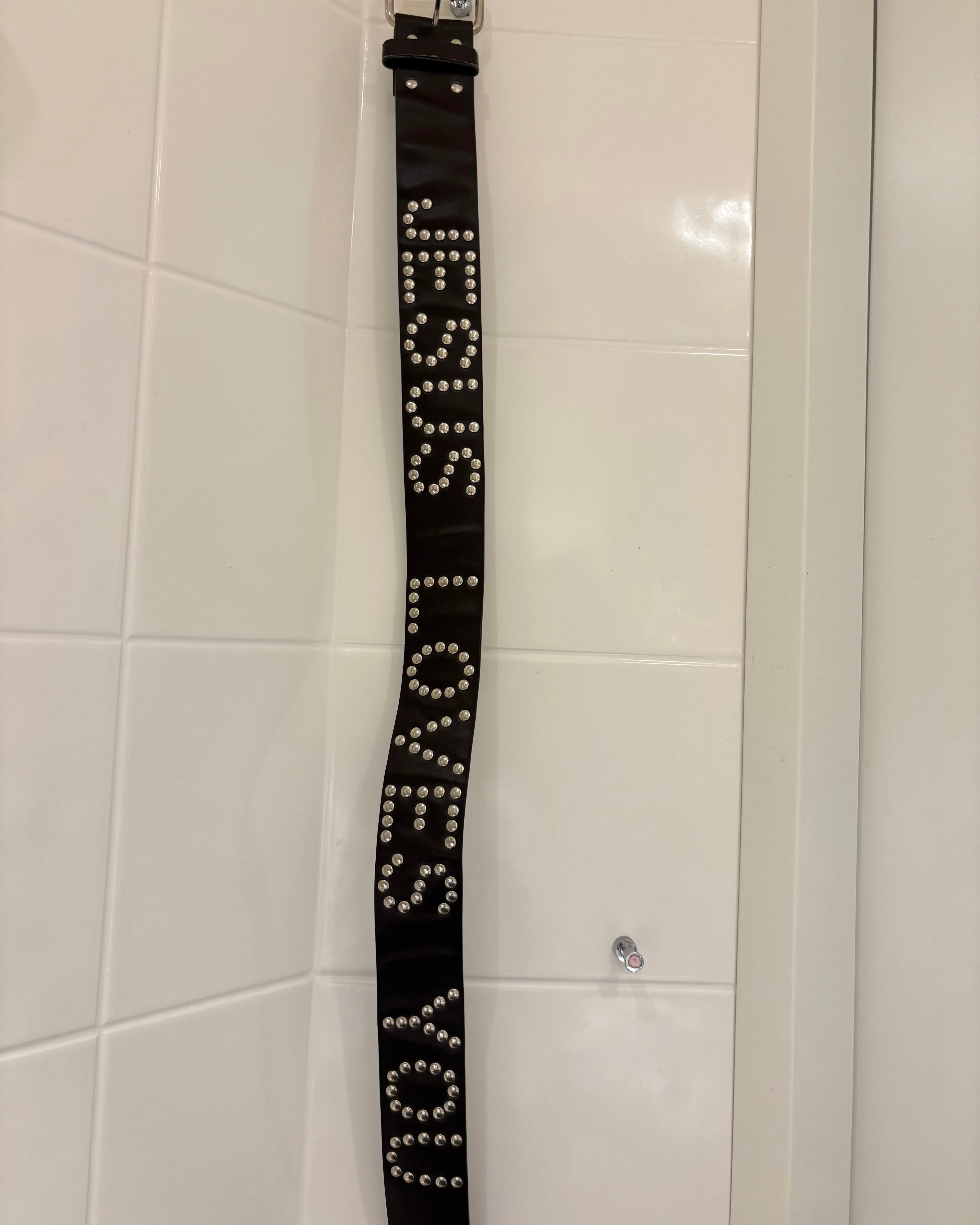 Y2K Studded ‘Jesus Loves You’ Belt