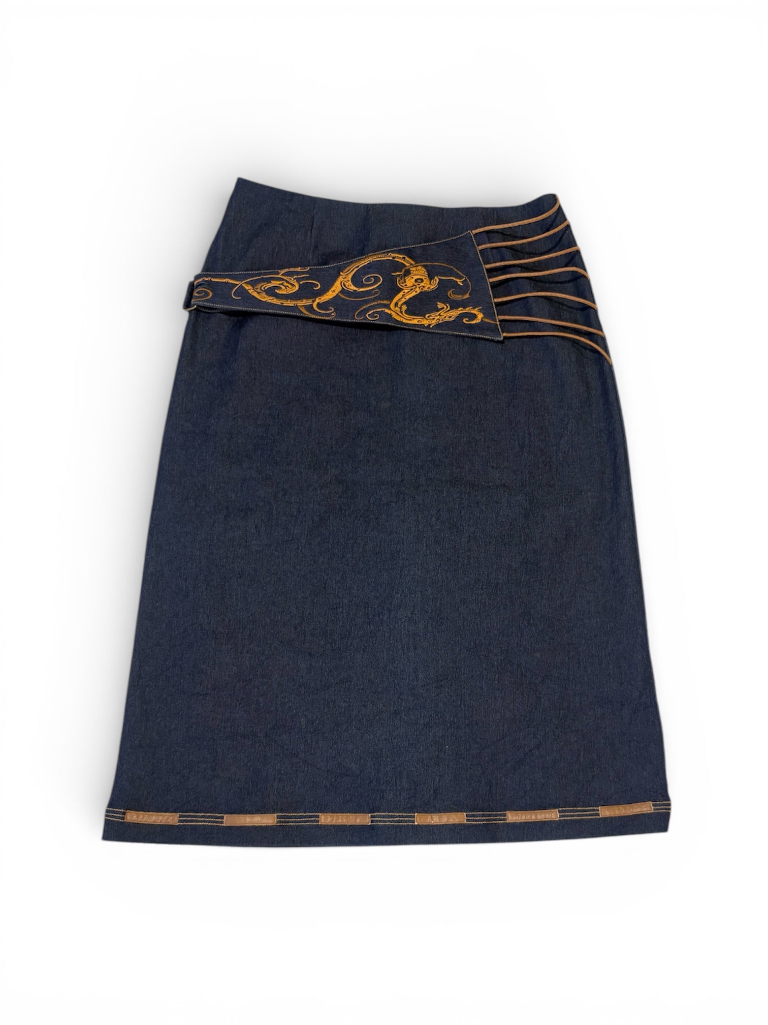 Y2K Japanese Embroidered Midi Skirt