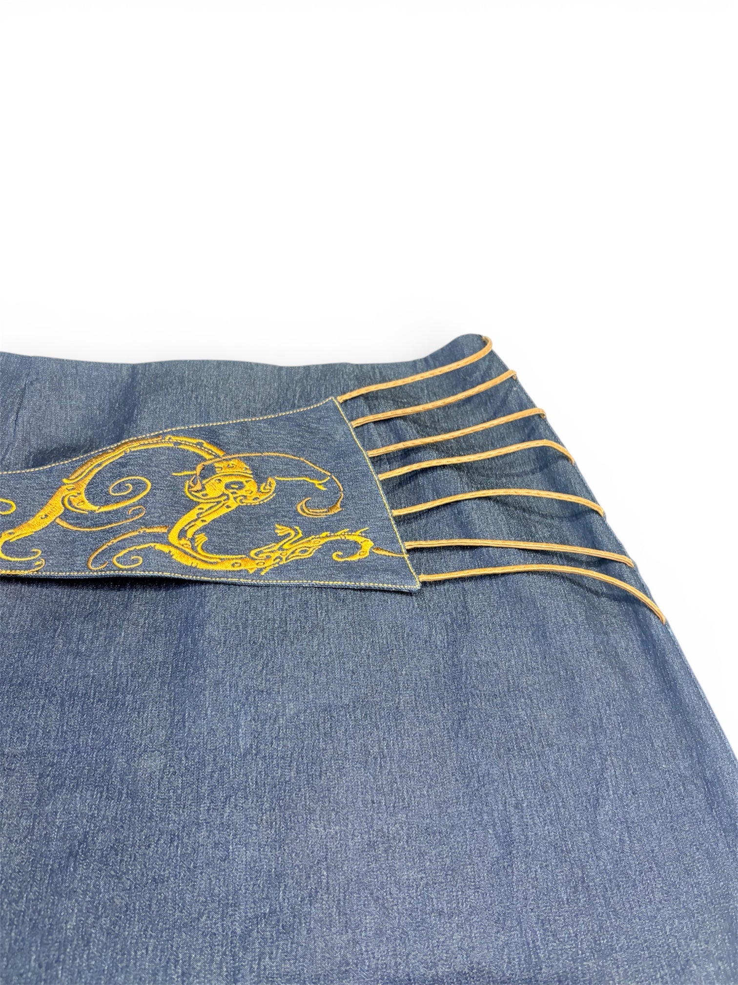 Y2K Japanese Embroidered Midi Skirt