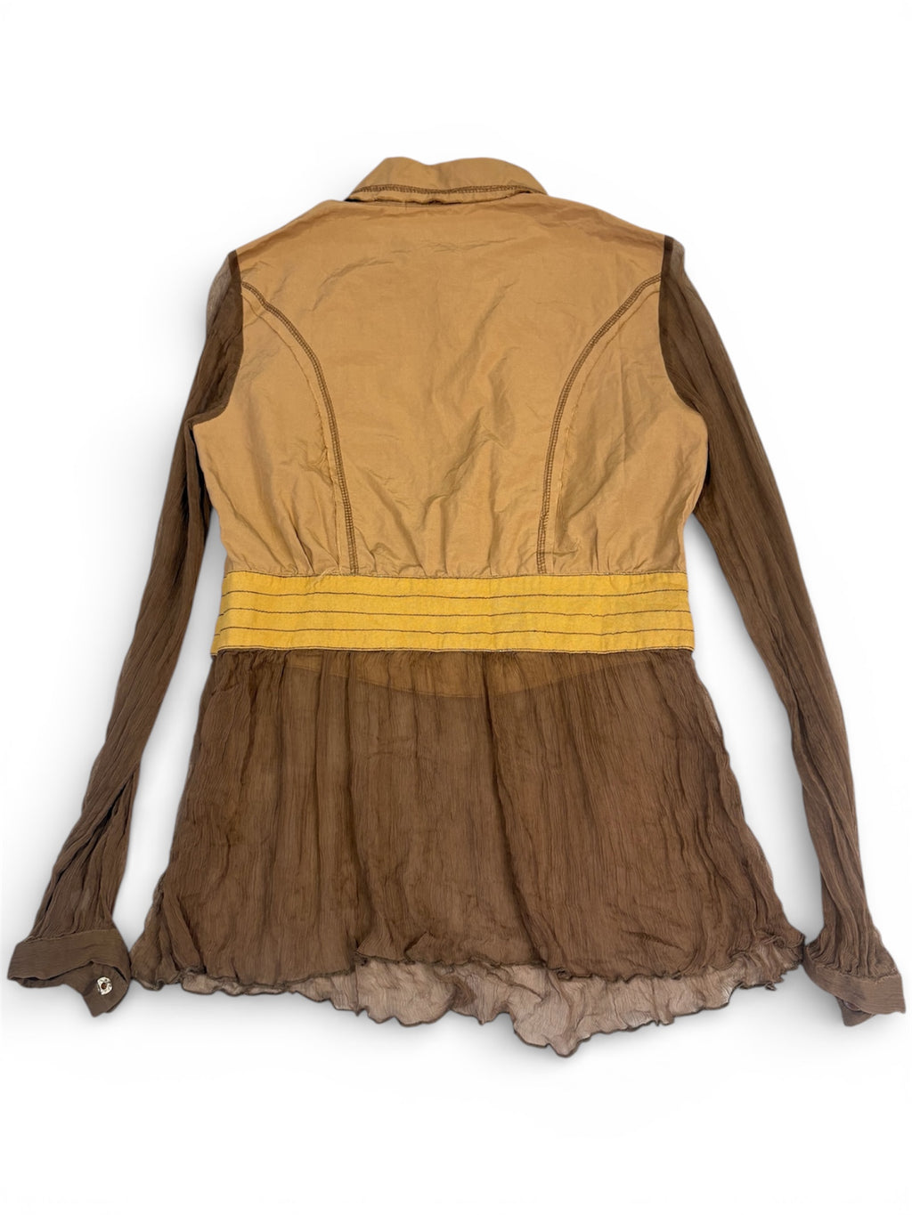 Y2K Studded Patchwork Long-sleeve Blouse