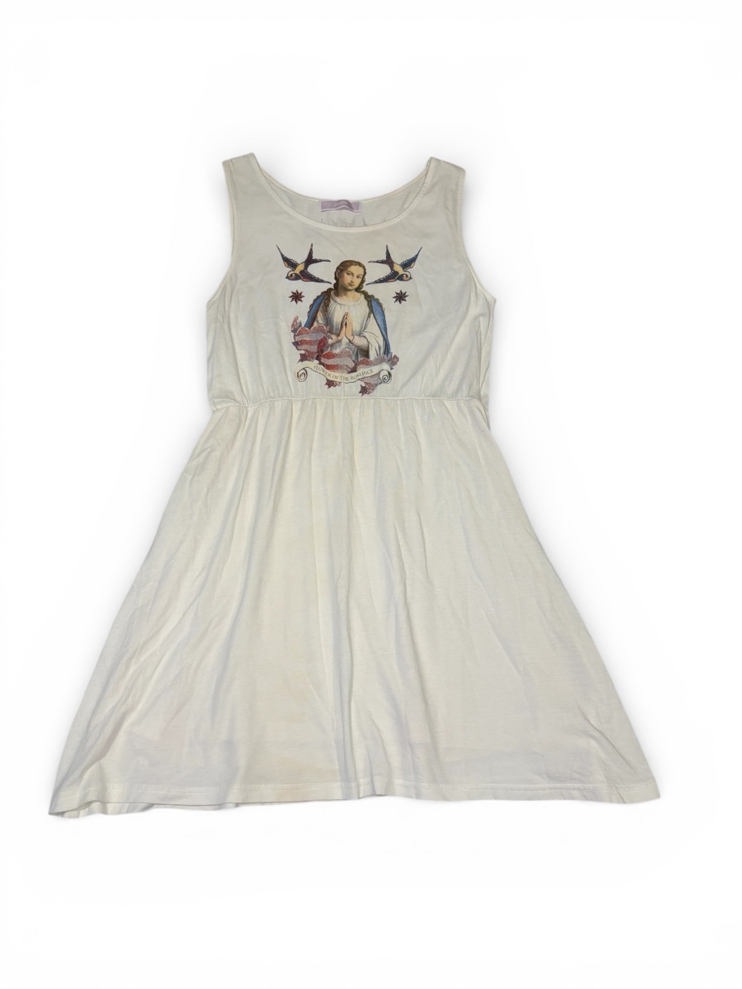 Japanese Vintage Jesus + Bird Graphic Skater Dress