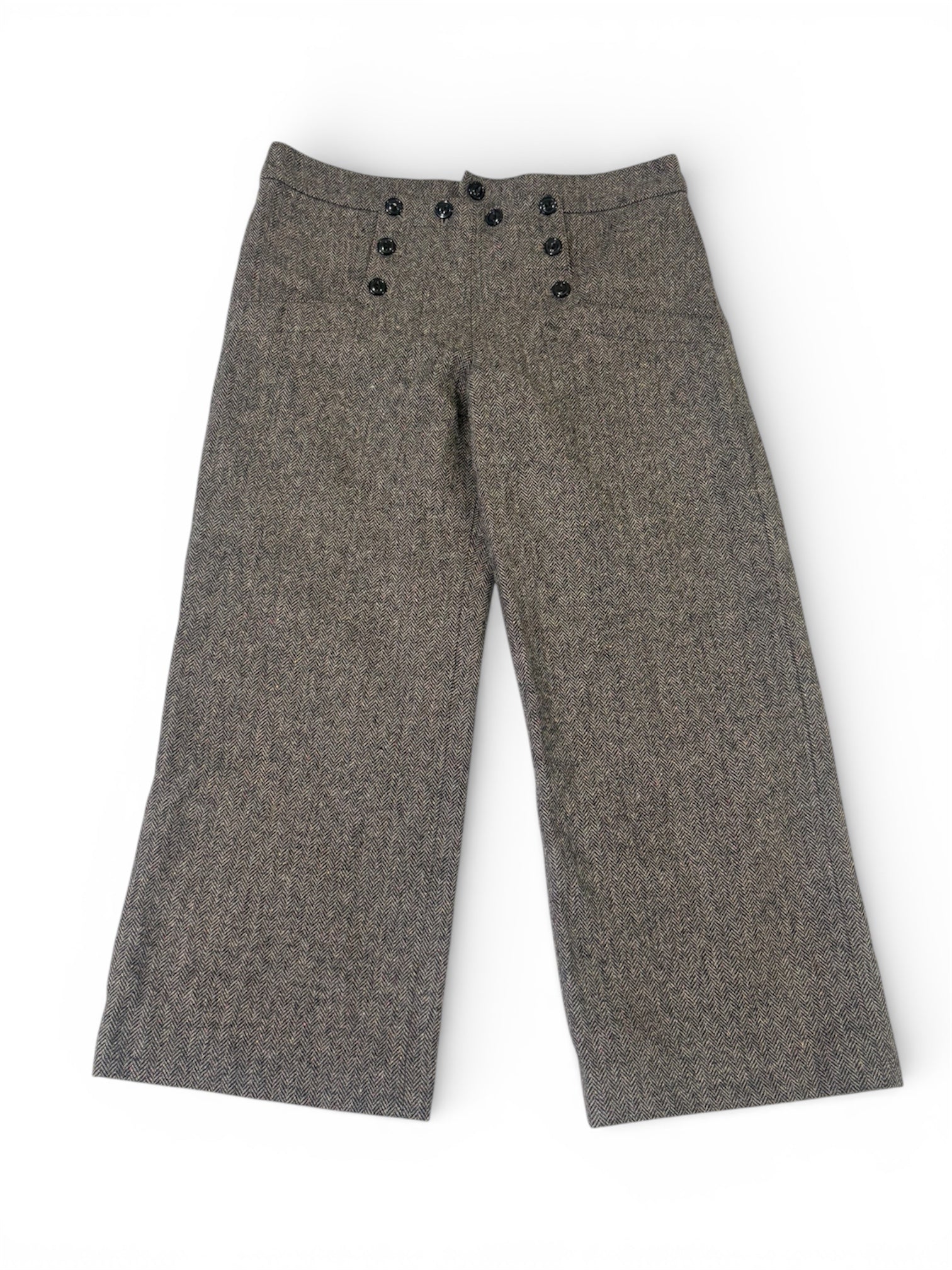 Japanese Vintage Sailor Style Button Capris