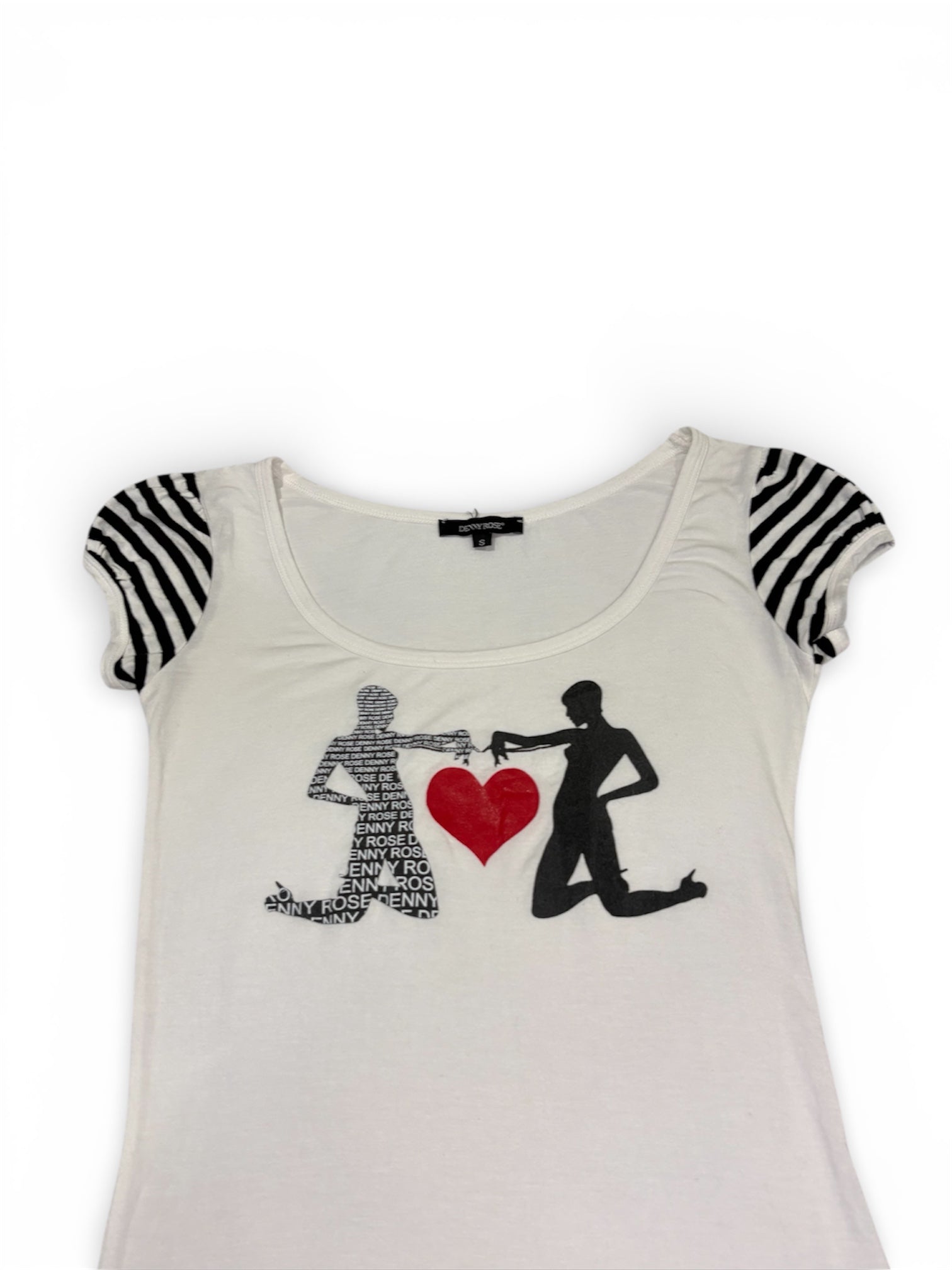 Y2K Denny Rose Graphic Capped Sleeve Baby Tee