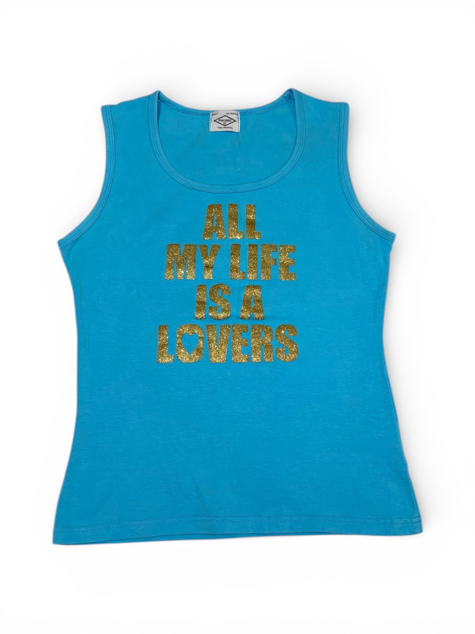 Japanese Vintage Glitter Slogan Tank Top