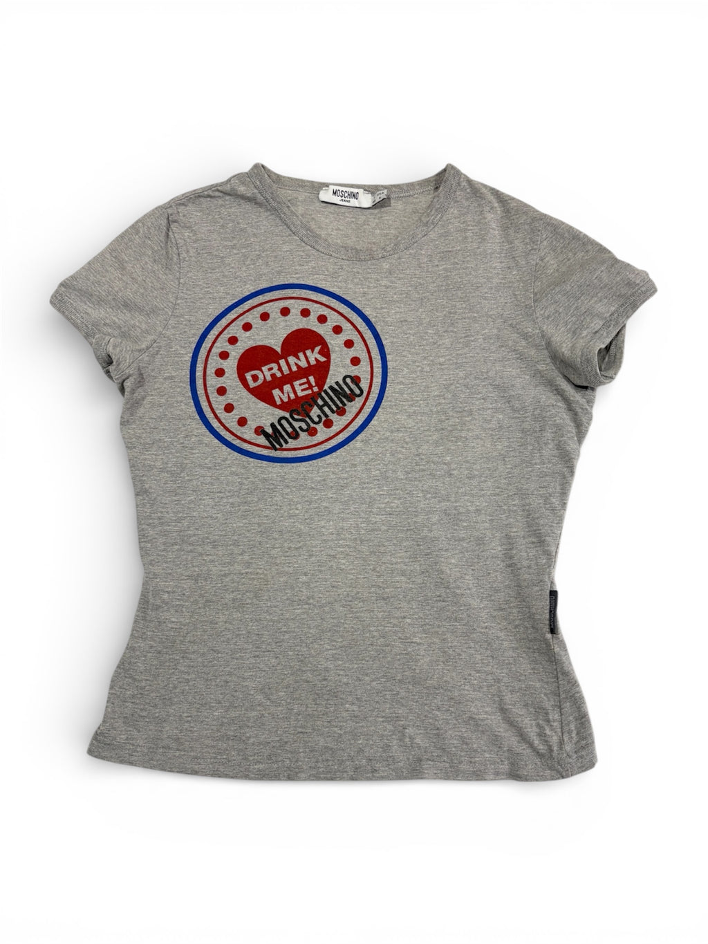 Y2K Moschino Graphic Slogan Baby Tee