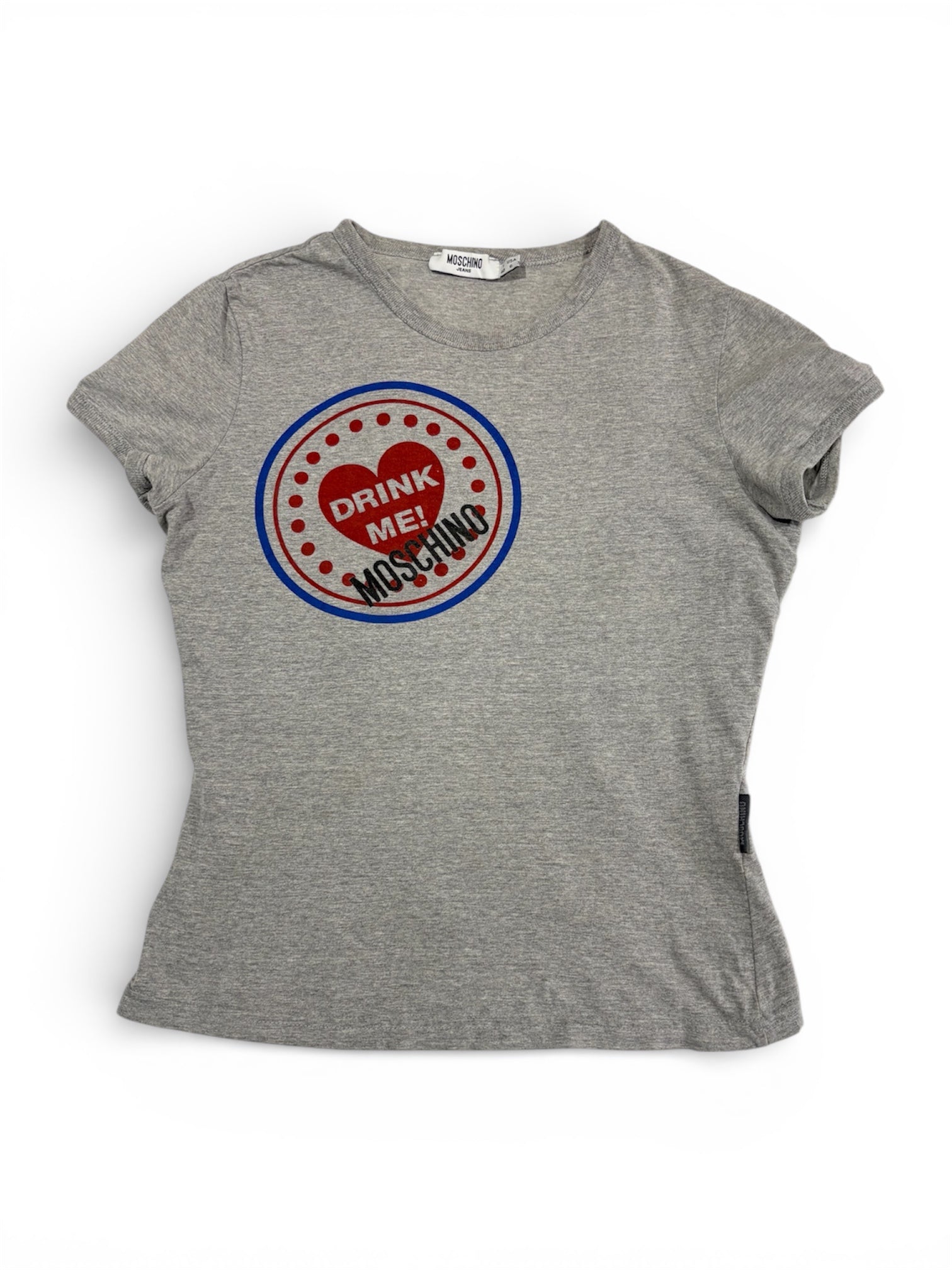 Y2K Moschino Graphic Slogan Baby Tee