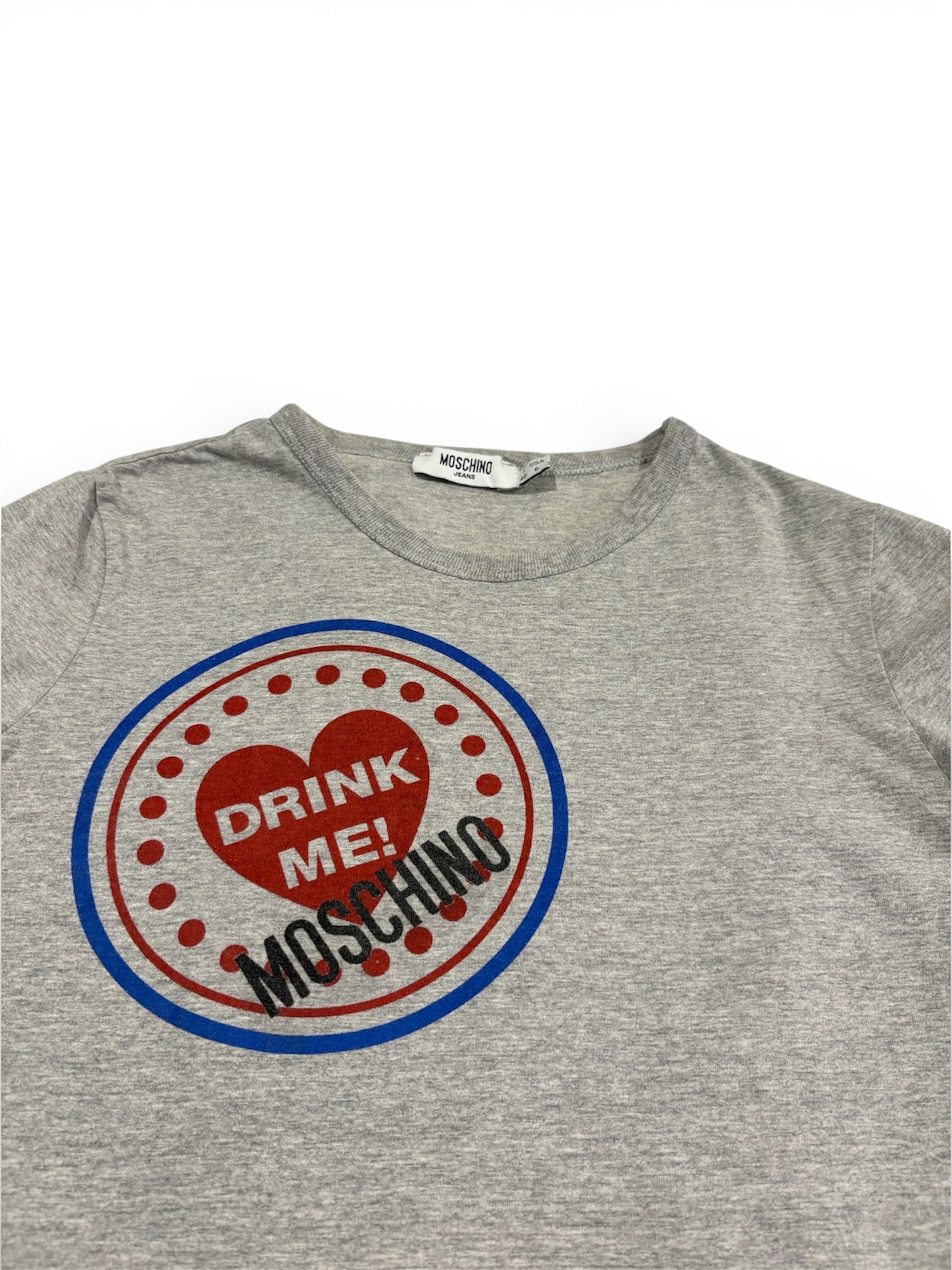 Y2K Moschino Graphic Slogan Baby Tee