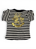 Y2K Japanese Striped Scoop Neck Top